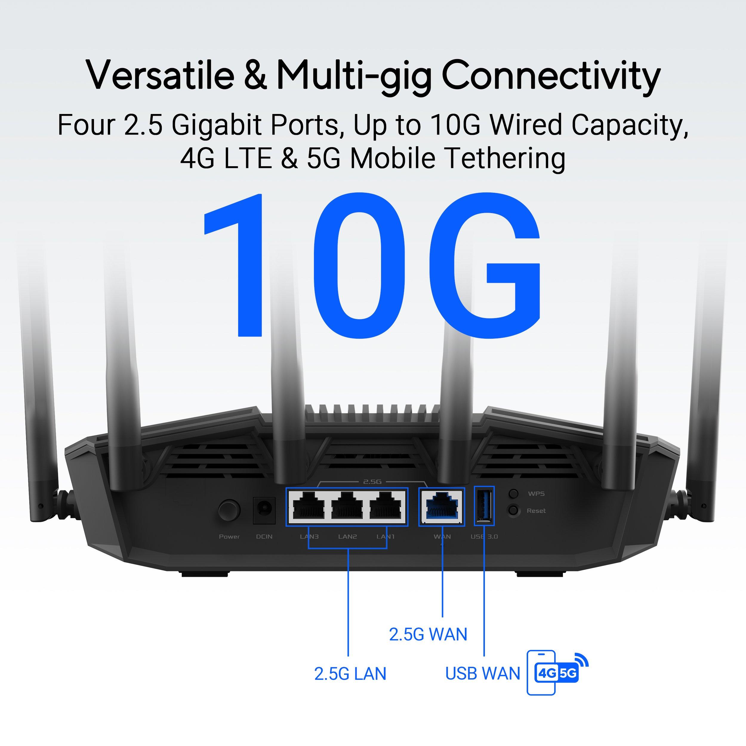 Noir - ASUS - ASUS RT-BE90U Tri-band WiFi 7 AiMesh Extendable Router - 4