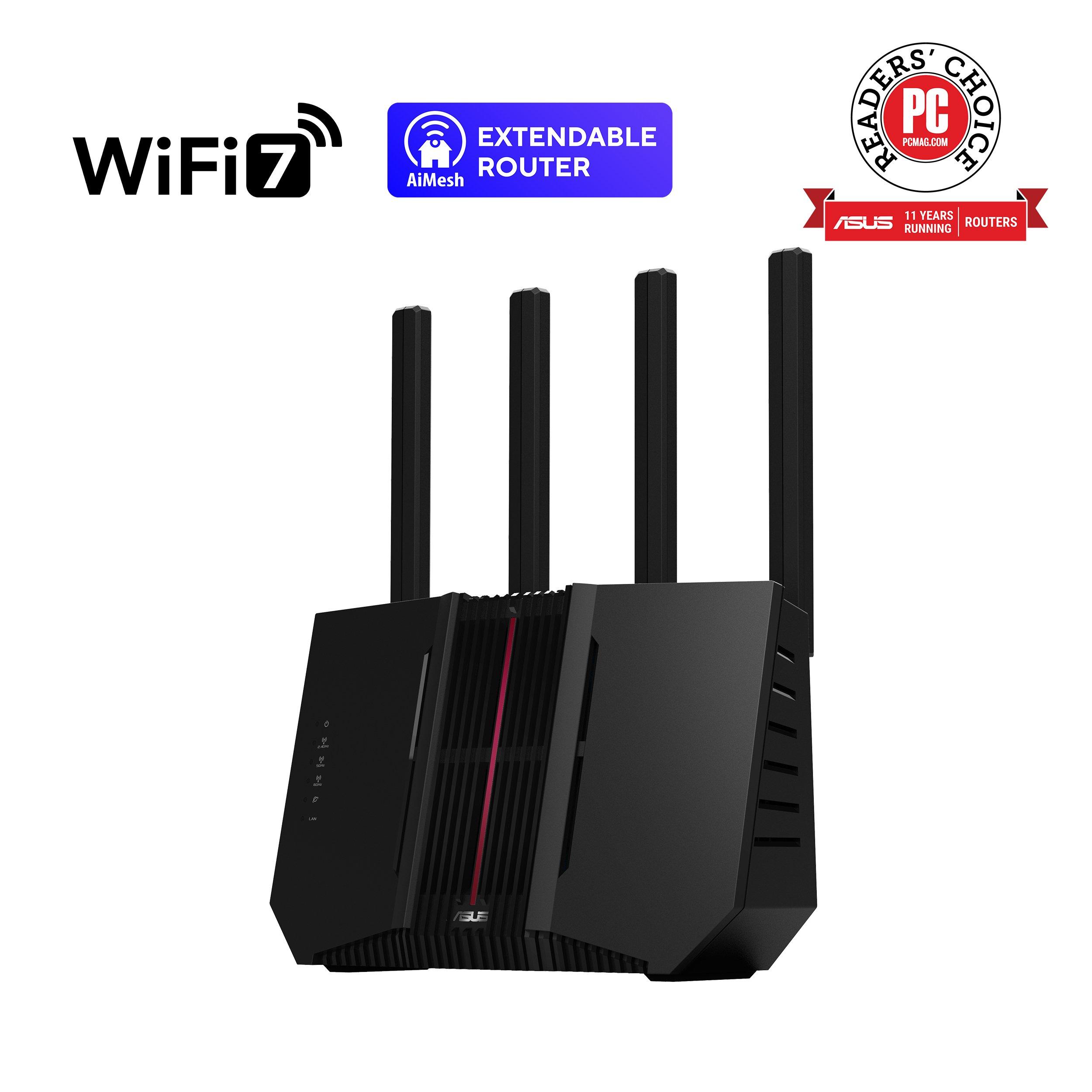 Noir - ASUS - ASUS RT-BE92U Tri-band WiFi 7 Router - 1