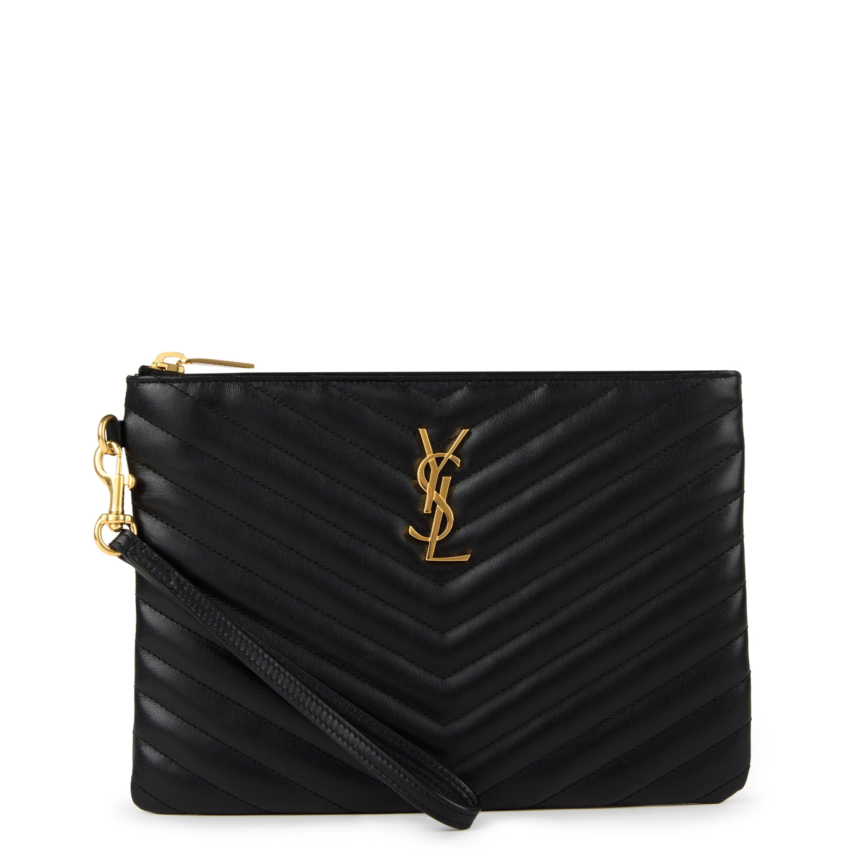 Saint Laurent Cassandre Mattelassé Pouch - Black/Gold
