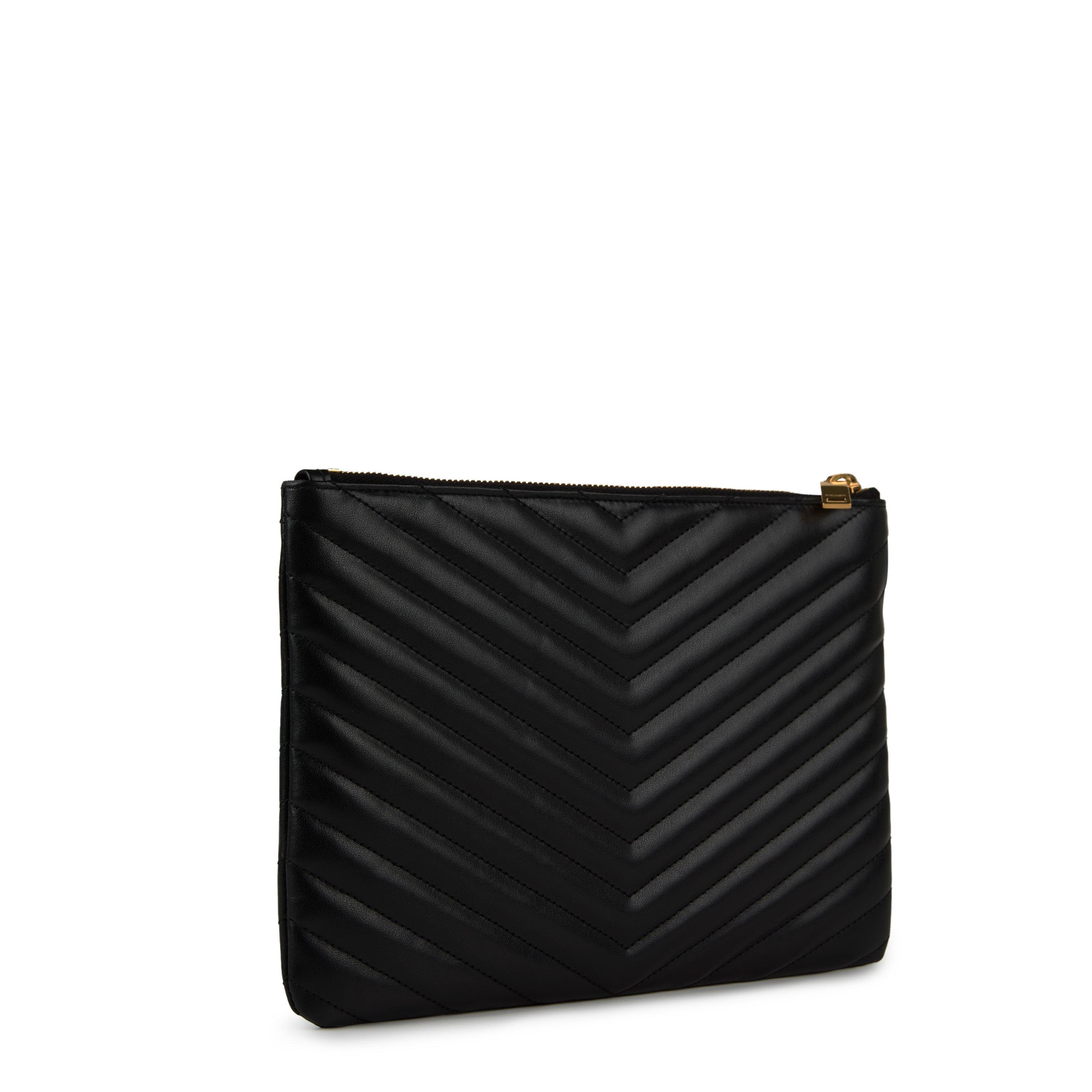 Black/Gold - Saint Laurent - Cassandre Mattelassé Pouch - 3