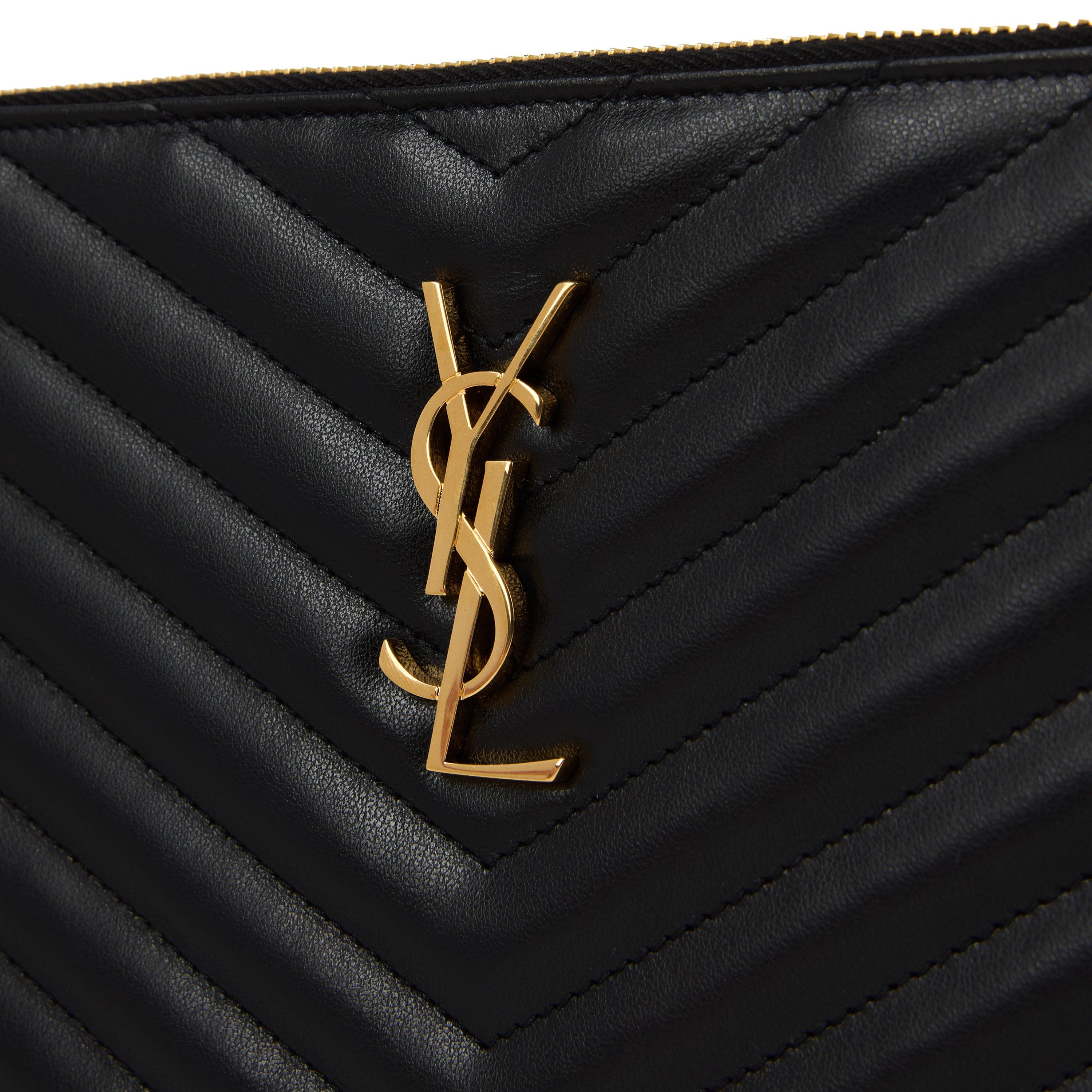 Black/Gold - Saint Laurent - Cassandre Mattelassé Pouch - 4