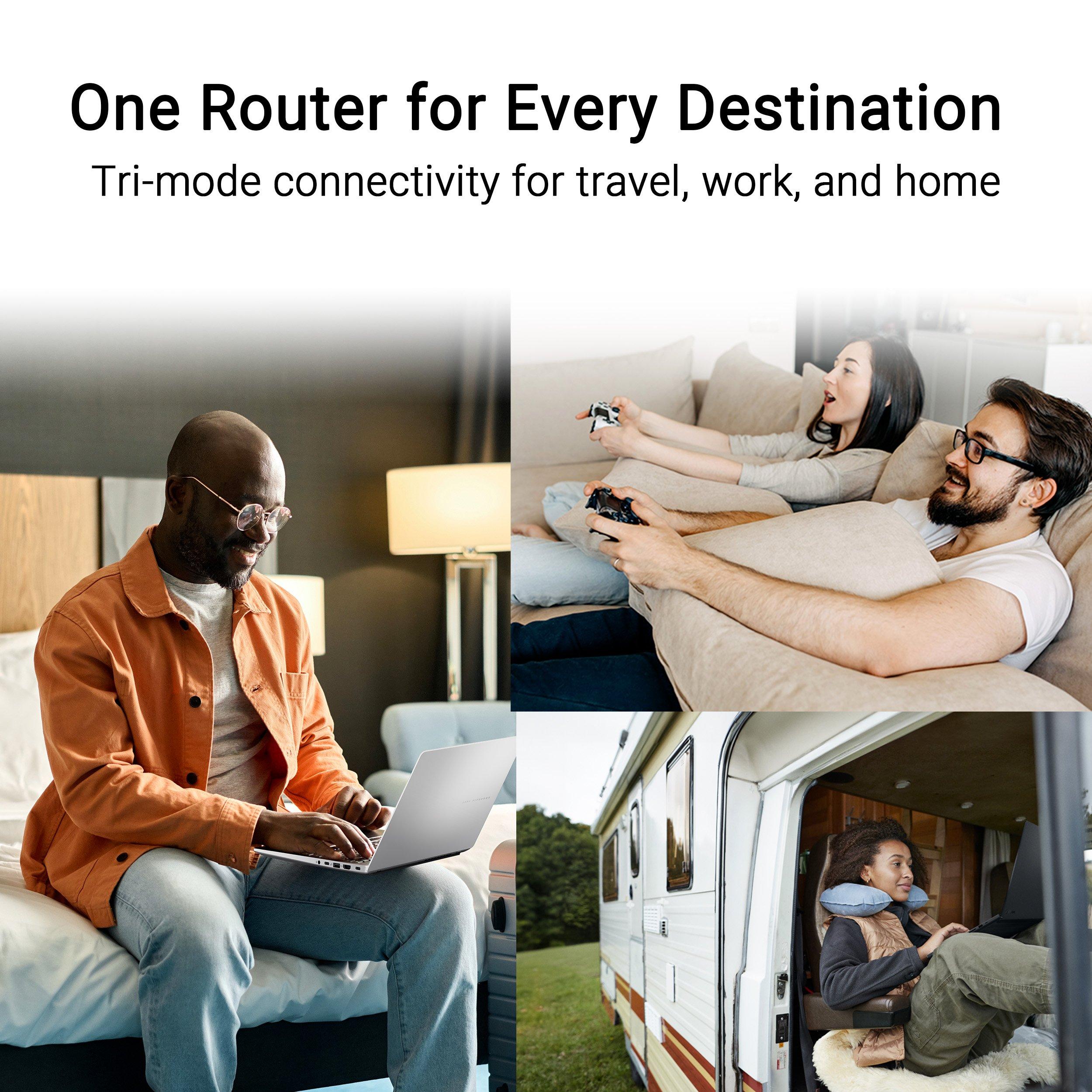 Blanc - ASUS - ASUS RT-BE58 Go Travel Router 4G and 5G Mobile tethering Public WiFi Mode - 2