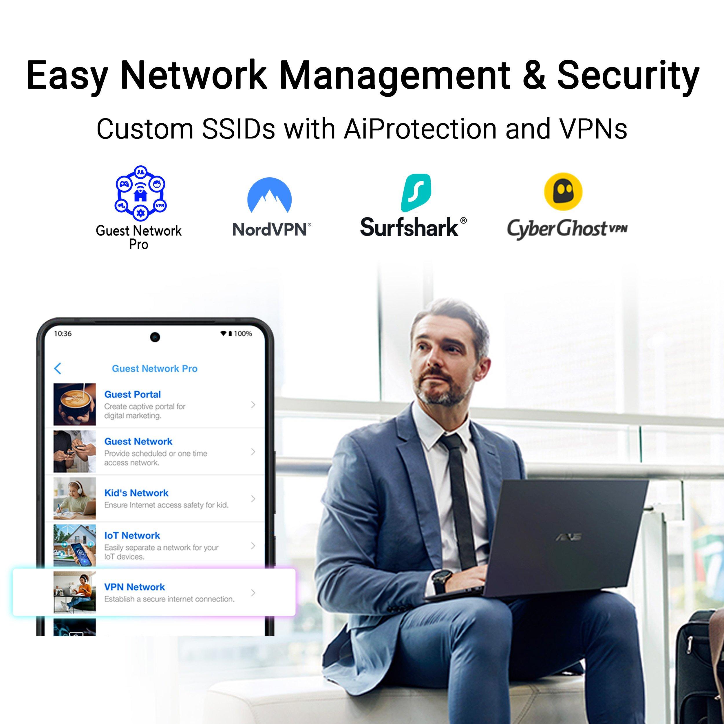 Blanc - ASUS - ASUS RT-BE58 Go Travel Router 4G and 5G Mobile tethering Public WiFi Mode - 6