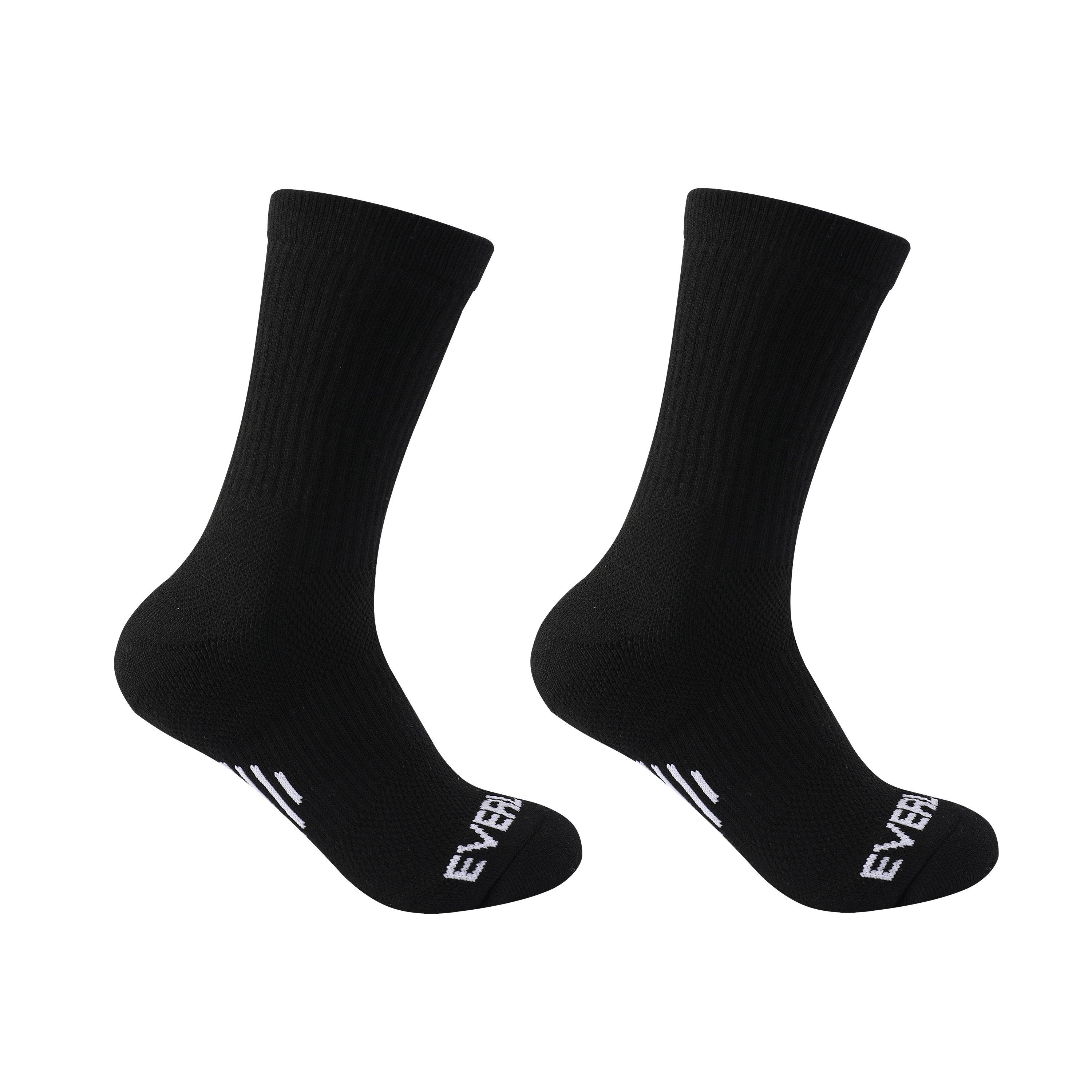 Everlast Boys Kids' Basketball Crew Socks - Black - Junior 1-6
