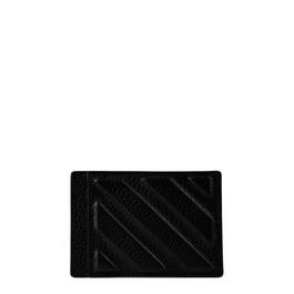 Off White Logo Debossed Full Grain Leather Cardholder