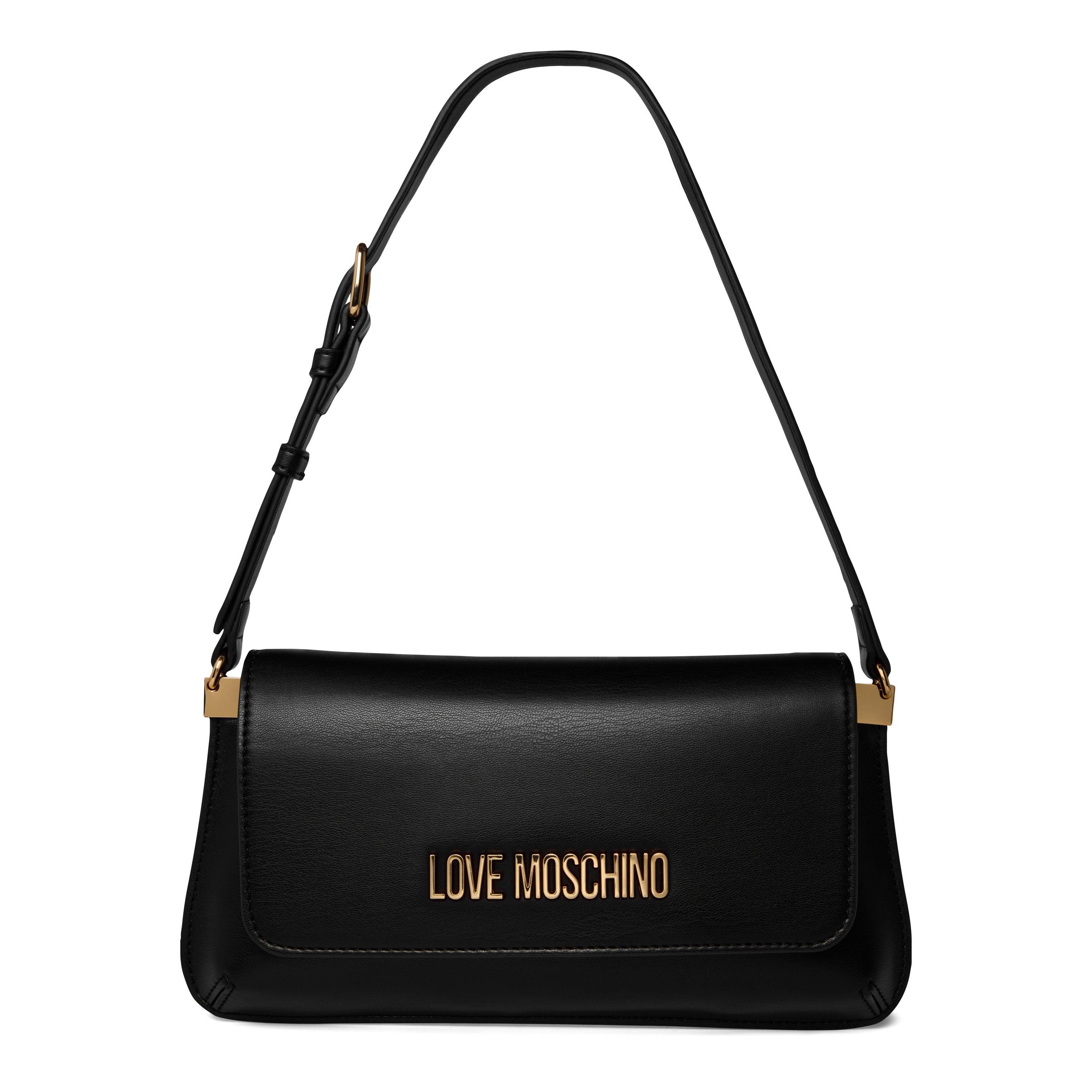 BLACK - Love Moschino - Women's Logo Flat Shoulder Bag - 1