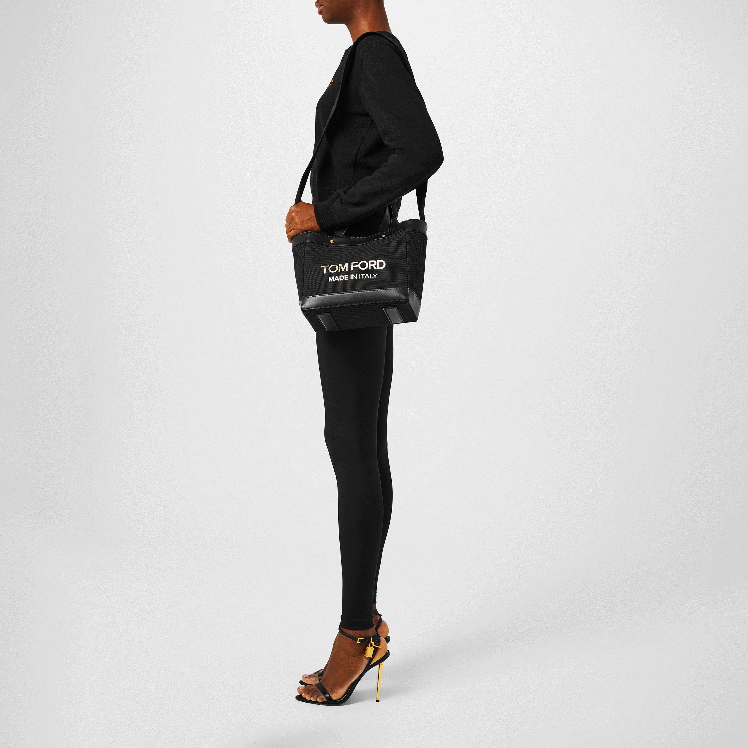 Black C9203 - Tom Ford - Small Canvas Shopper - 2