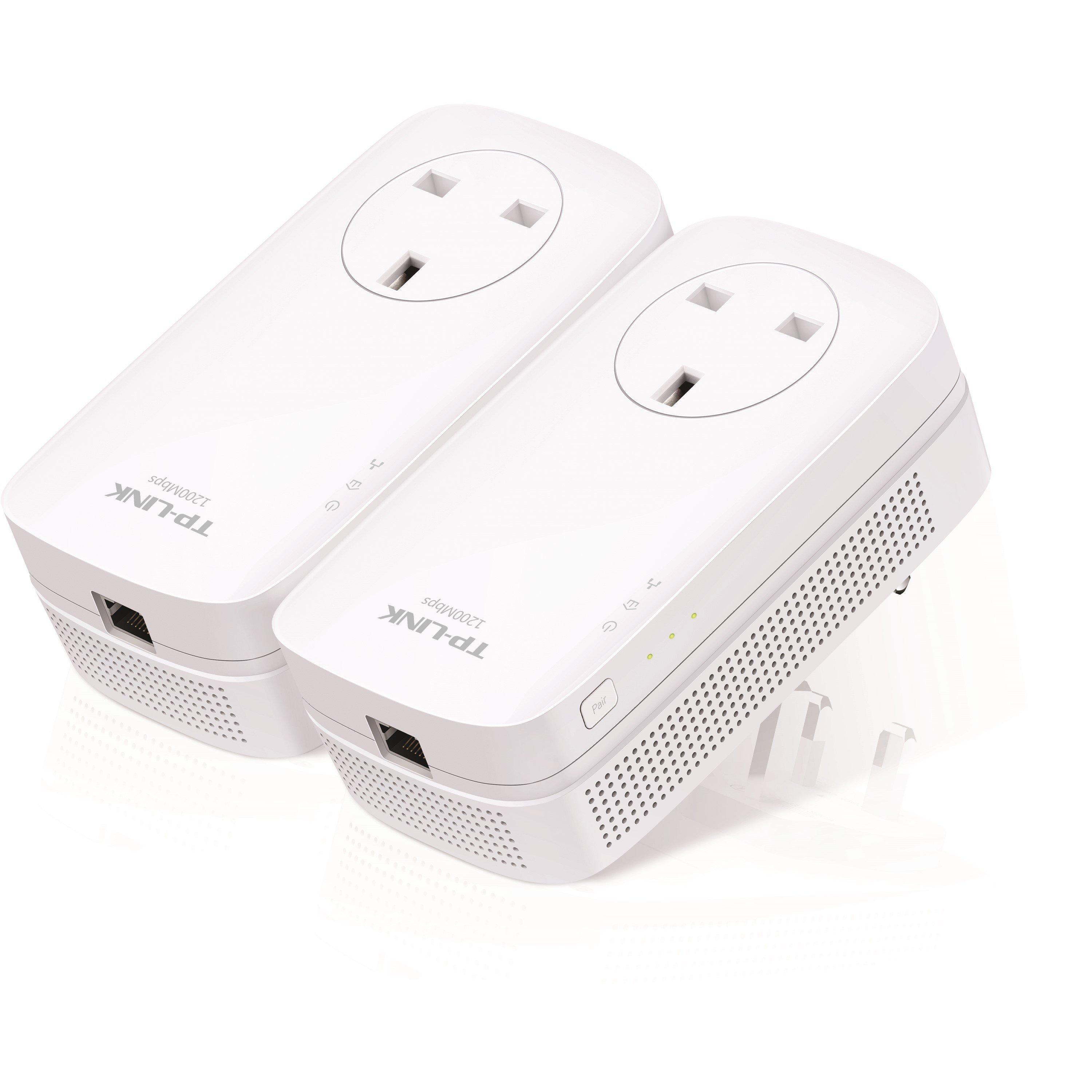 Black - TP-Link - TP-Link TL-PA8010P KIT PowerLine network adapter 1300 Mbit/s Ethernet LAN White 2 pcs - 1
