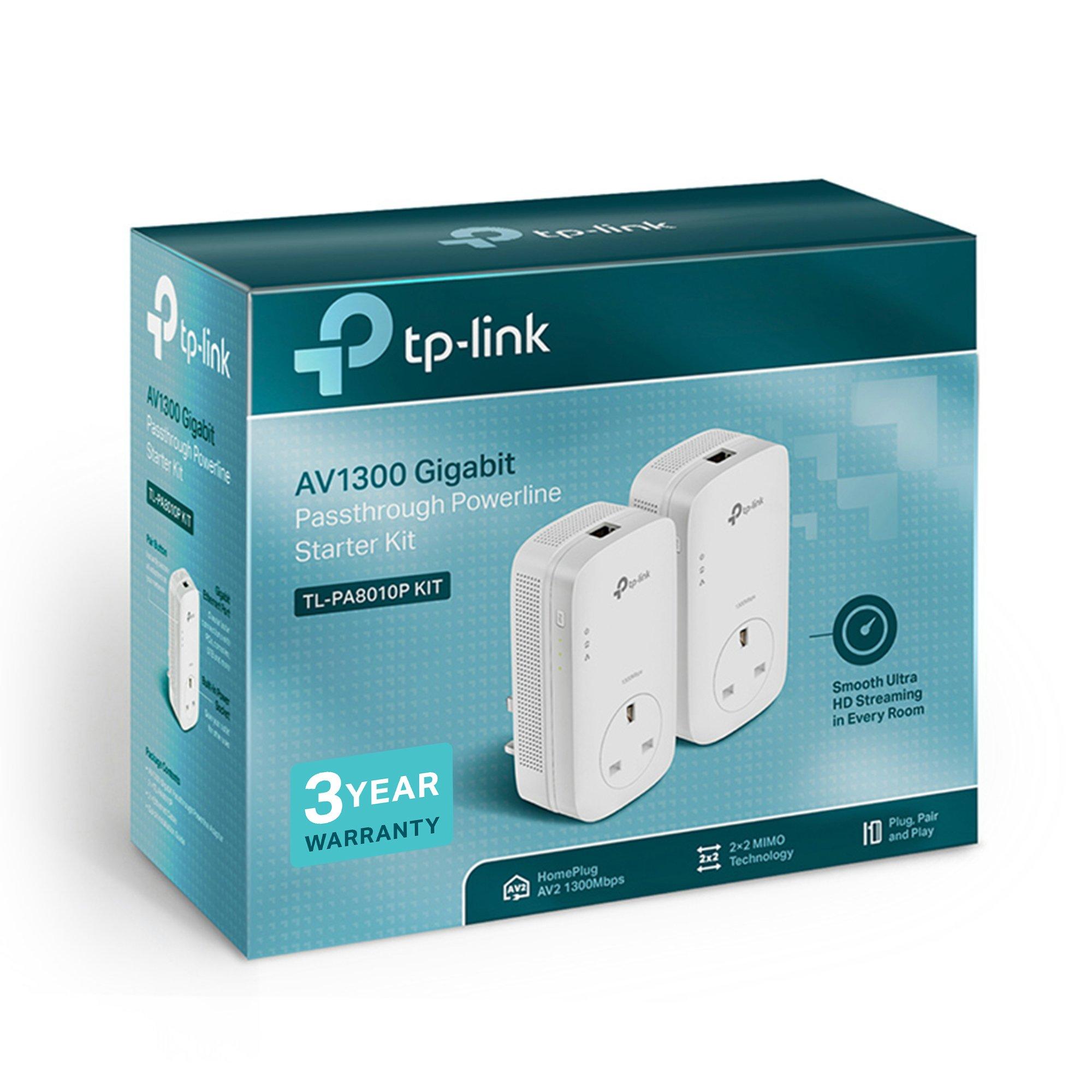 Crna - TP-Link - TP-Link TL-PA8010P KIT PowerLine network adapter 1300 Mbit/s Ethernet LAN White 2 pcs - 8