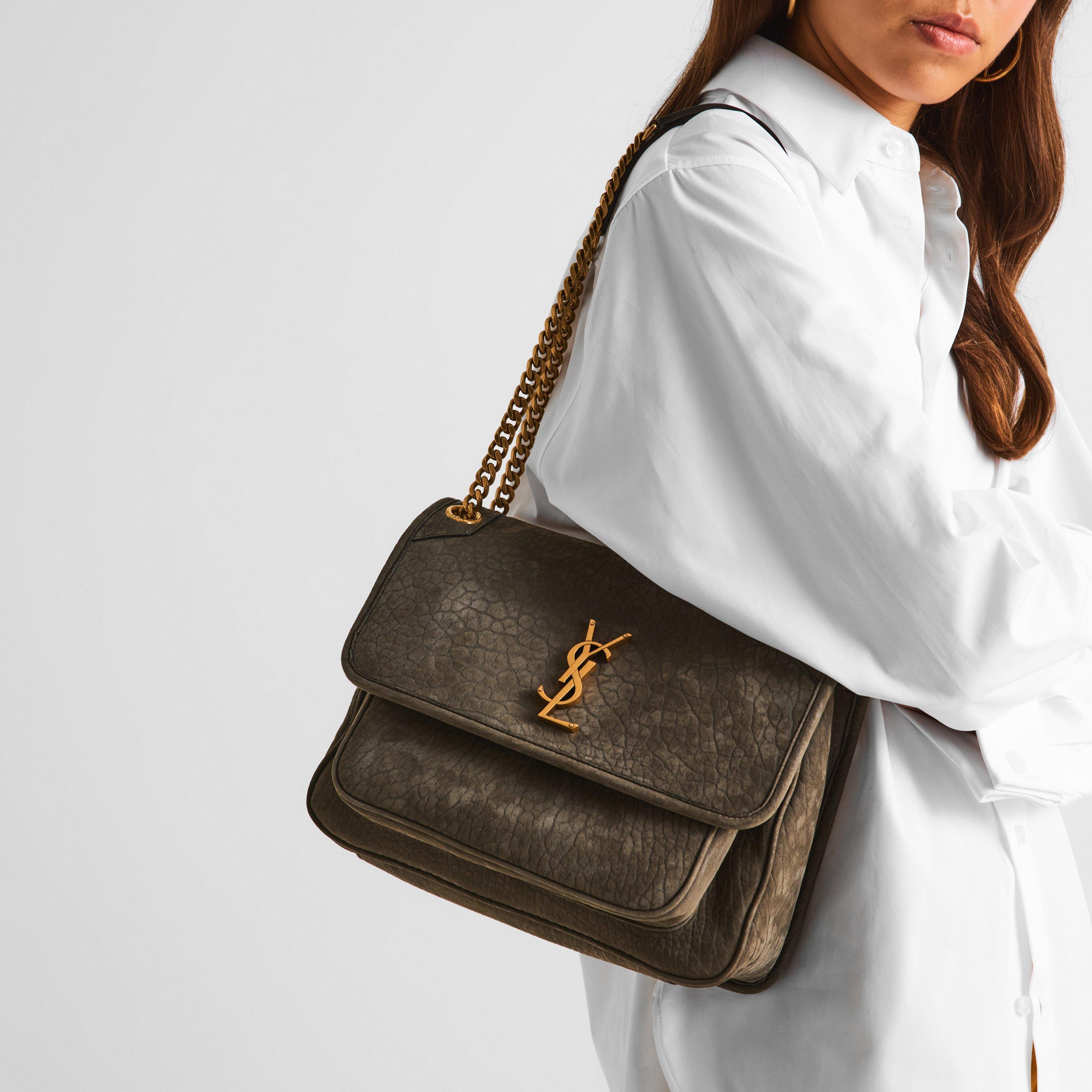 Zinc Grey - Saint Laurent - Women's Nubuck Niki Shoulder Bag - 3