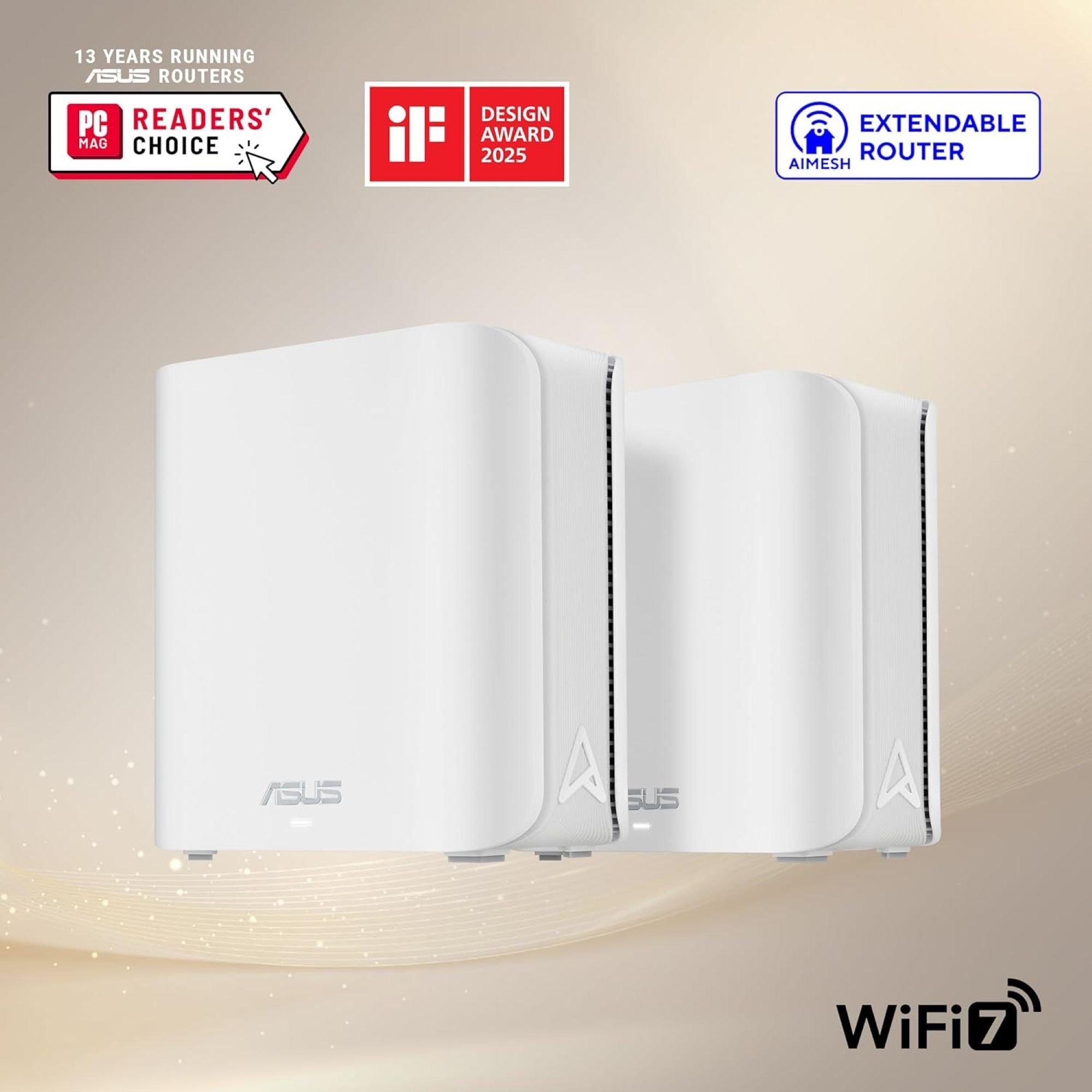 Blanc - ASUS - ASUS ZenWiFi BD4 Dual-band WiFi 7 AiMesh Extendable Router – 2 Pack - 2