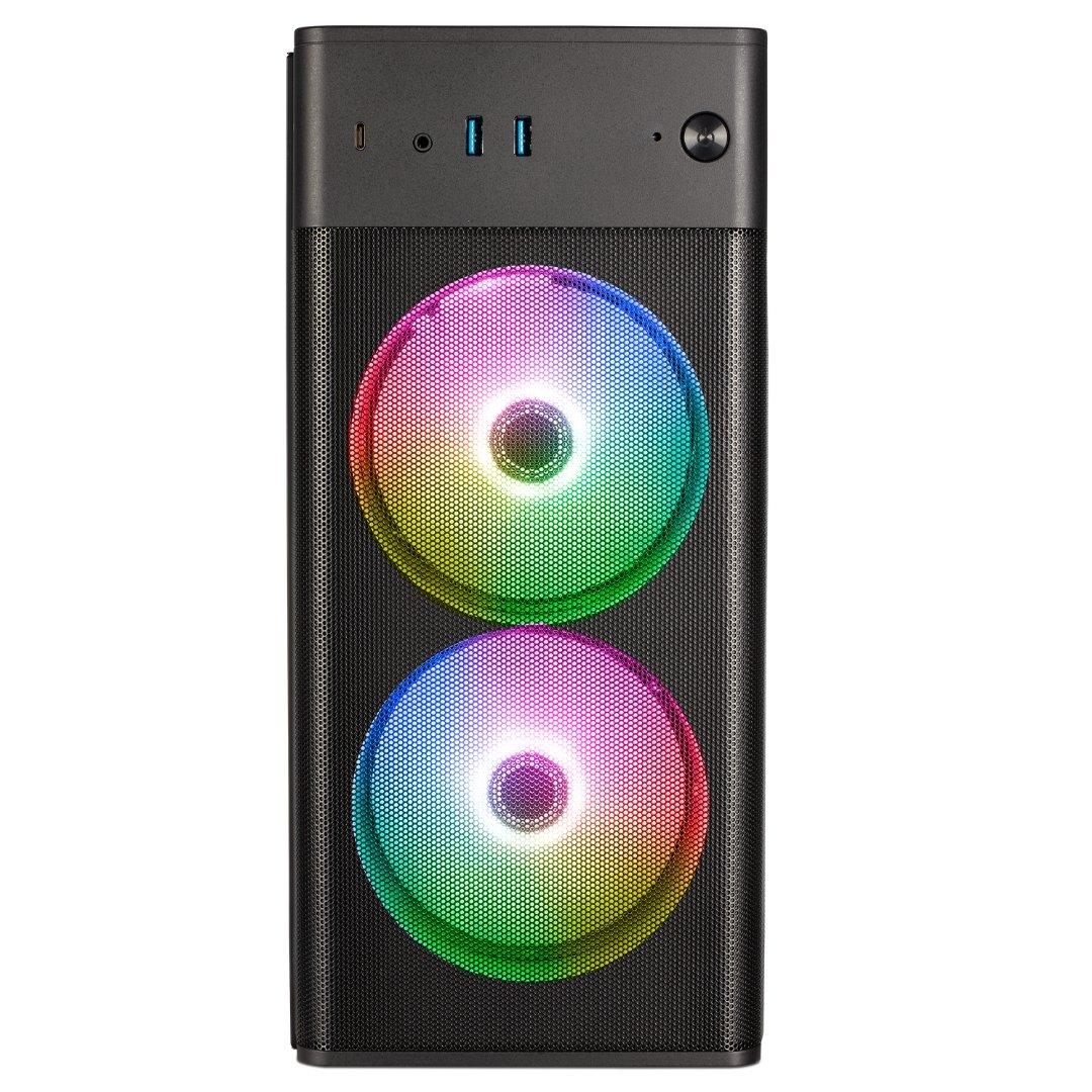 Zwart - Medion - Erazer Recon E45 Gaming Desktop – AMD Ryzen 5 5500 NVIDIA RTX 5050 Windows 11 Home - 1