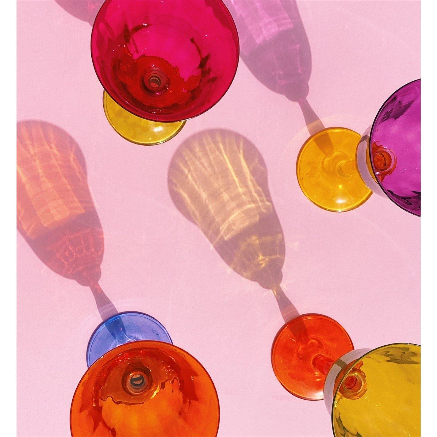 Multicoloured - Anna + Nina - Anna Multicoloured Optic Wine Glass Set of 4 - 3