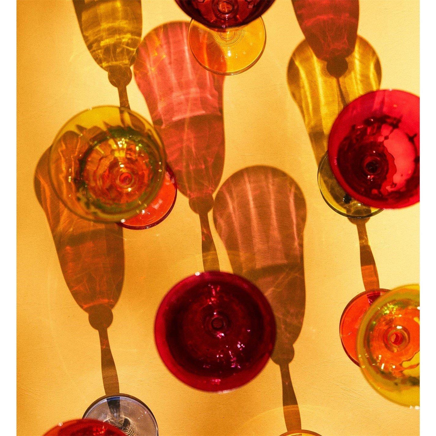 Multicoloured - Anna + Nina - Anna Multicoloured Optic Wine Glass Set of 4 - 4