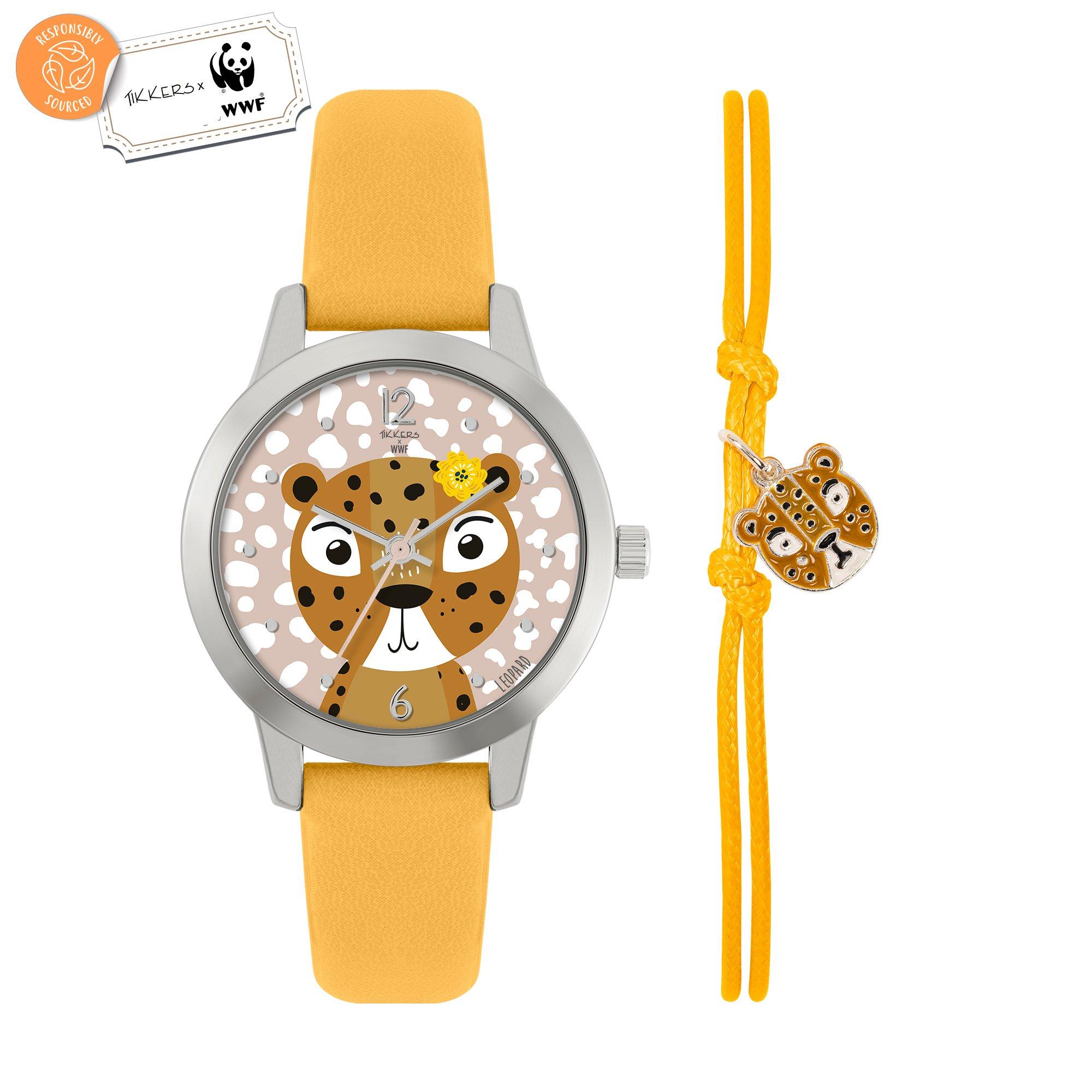 Tikkers  Kids Kids' Tikker X Wwf Leopard Analogue Quartz Watch - Yellow