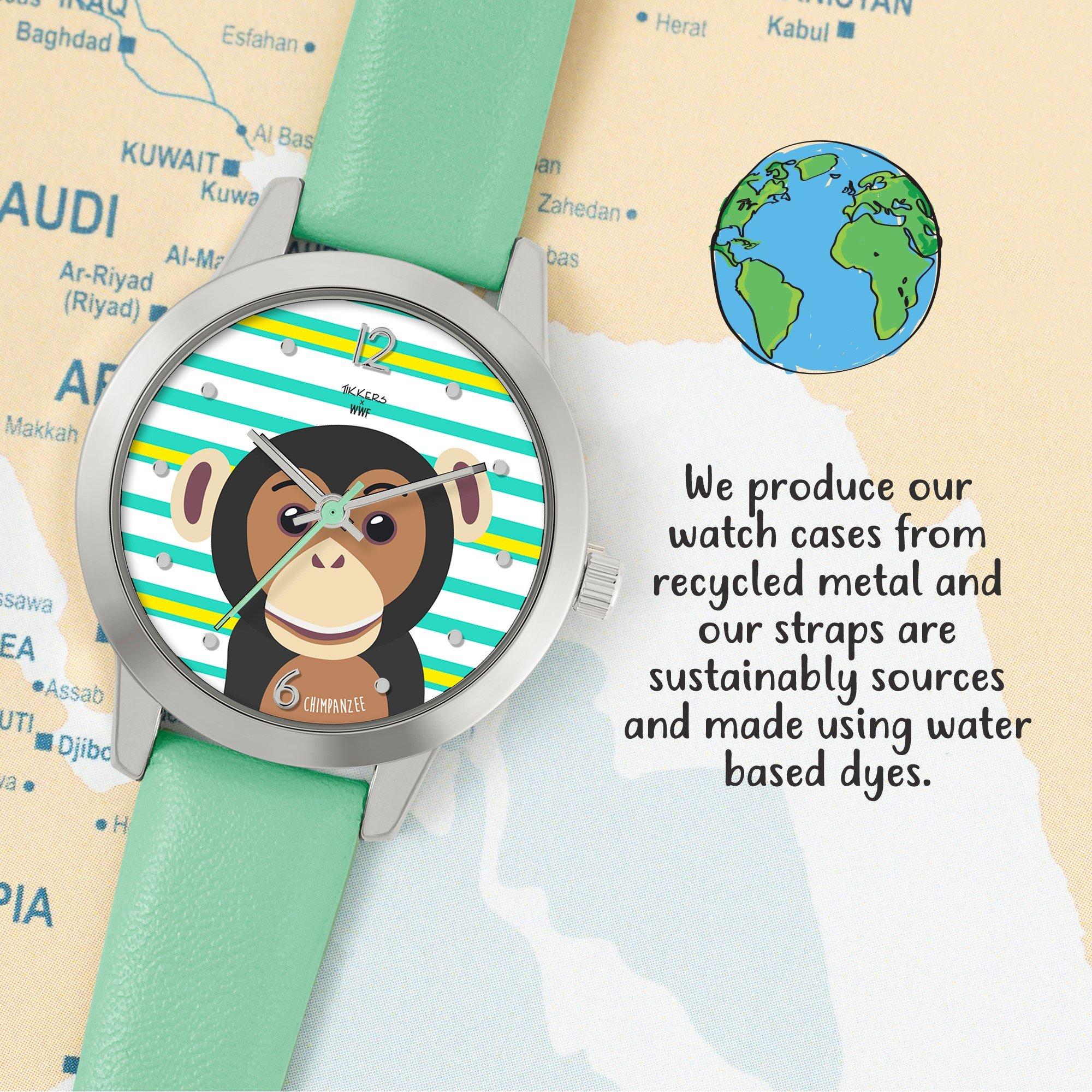 Green - Tikkers - Kids' Chimp Analogue Quartz Watch - 2