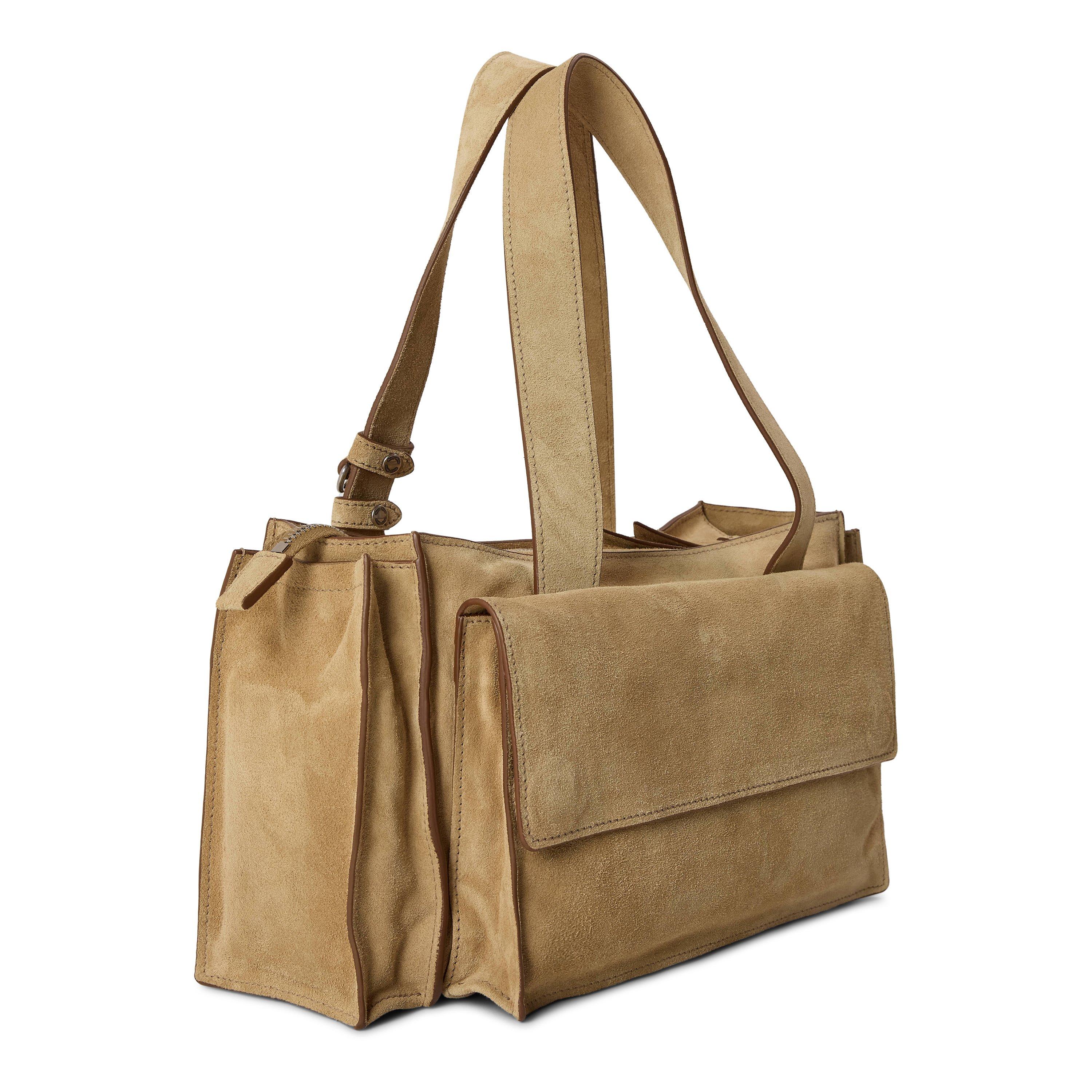 Ecru - Miu Miu - Women's Utilitaire Suede Shoulder Bag - 2