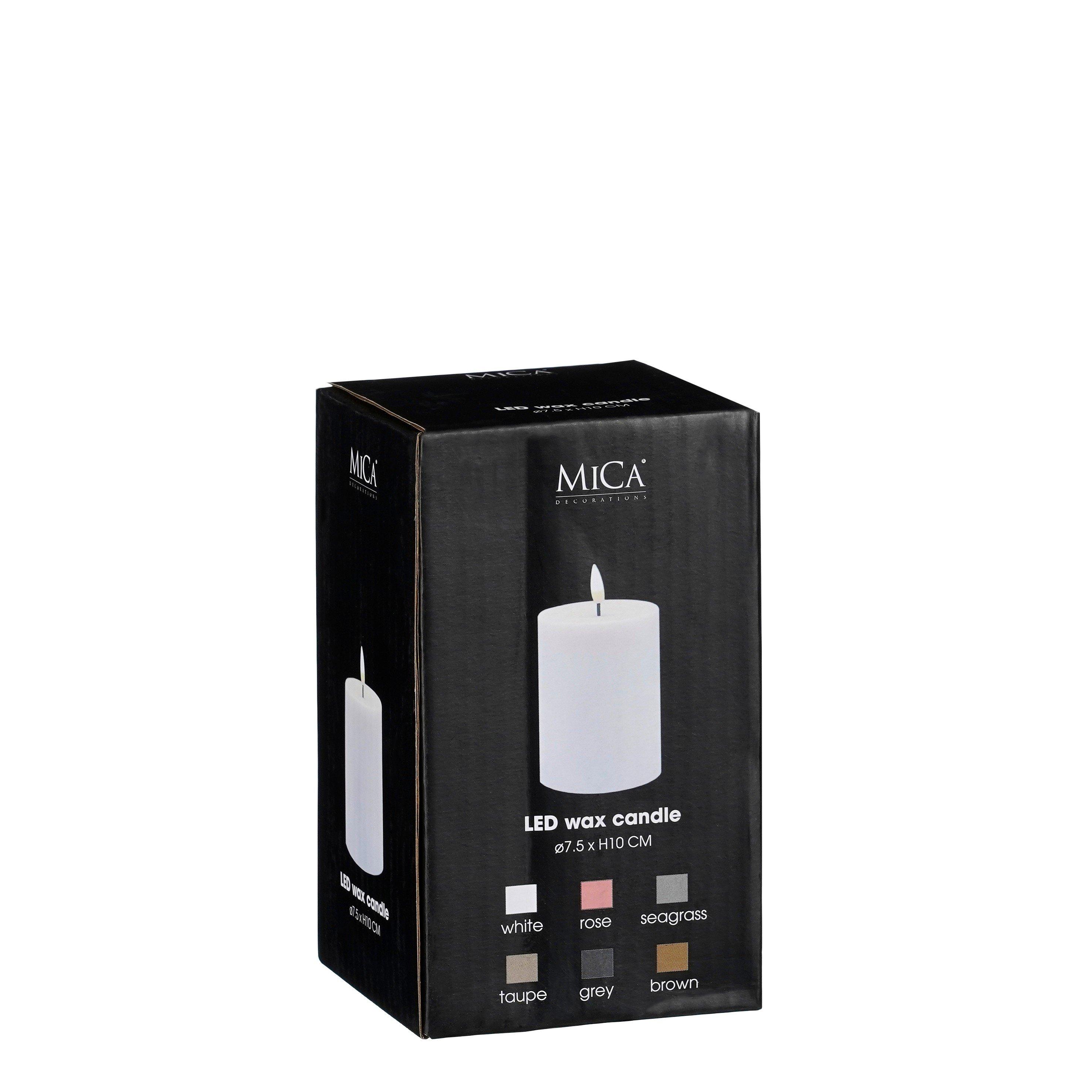 White - Mica - Candle warm white led battery operated timer - 2