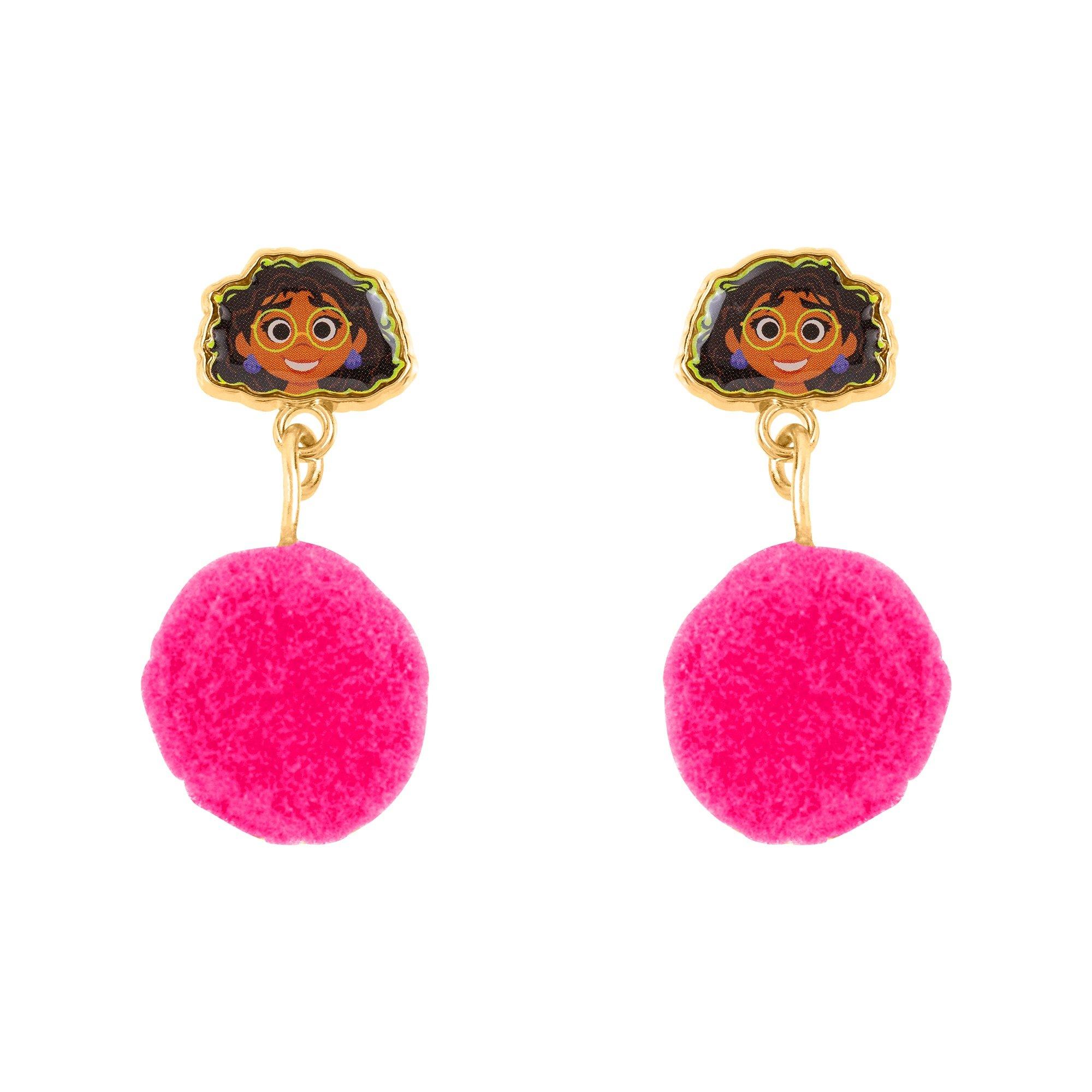 Rosa - Disney - Encanto Pink Pom Pom Dangle Earrings - 1