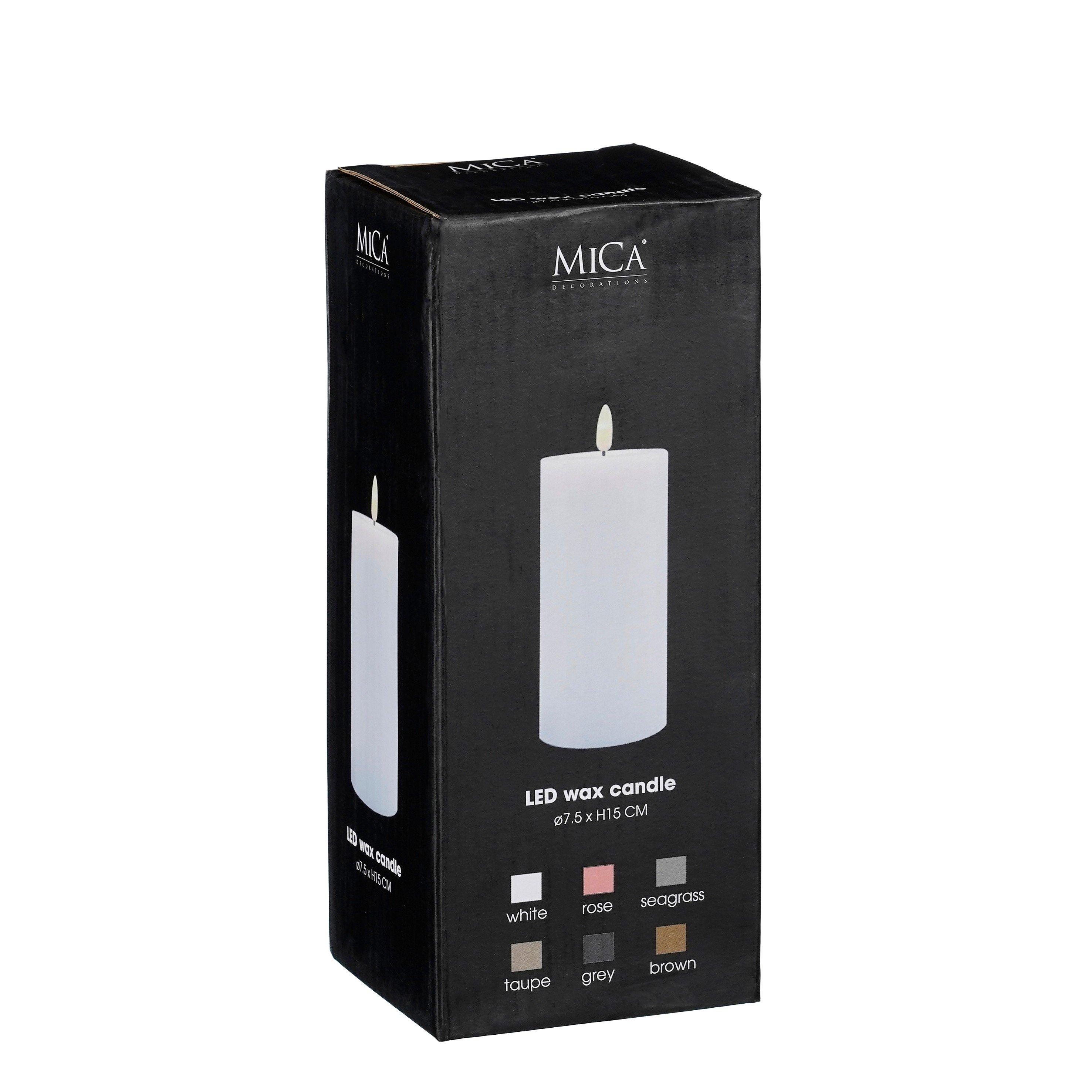 White - Mica - Candle warm white led battery operated timer - 2