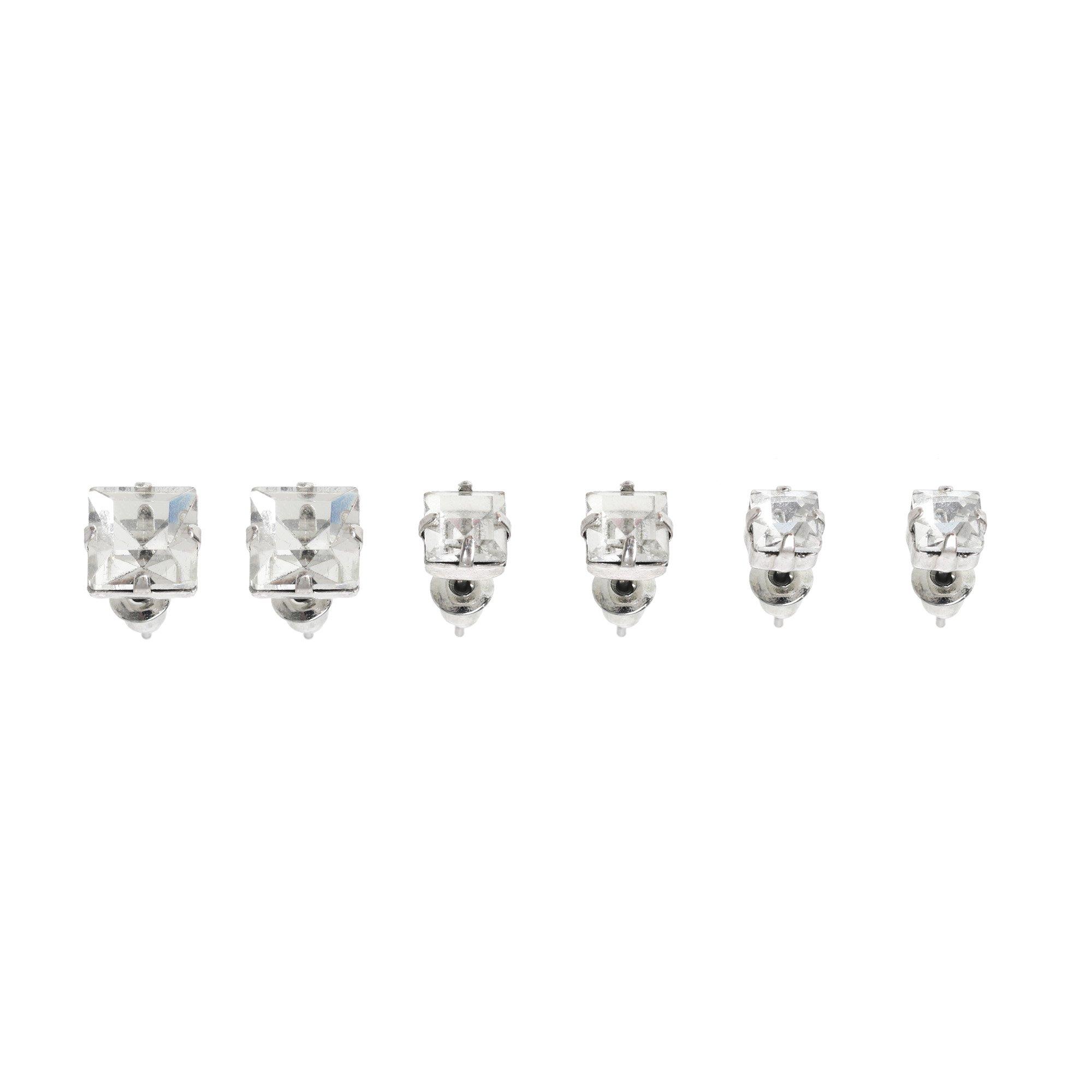 Kristal - Fabric - 3 Pair Stud Earrings - 1