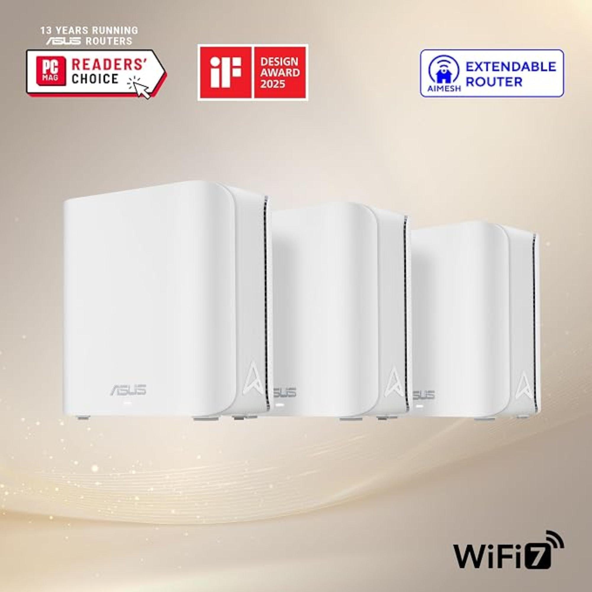 Blanc - ASUS - ASUS ZenWiFi BD4 Dual-band WiFi 7 AiMesh Extendable Router – 3 Pack - 2