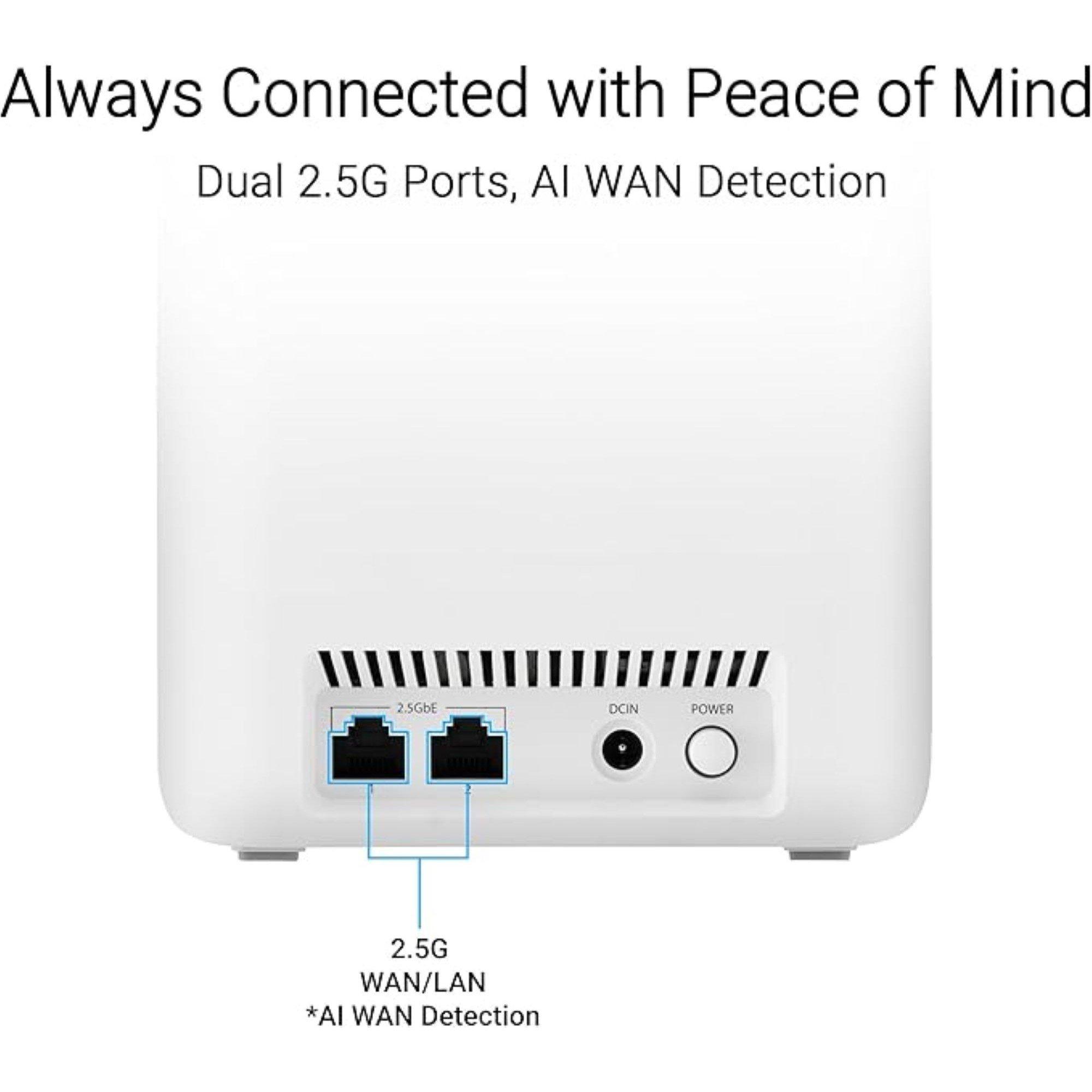 Blanc - ASUS - ASUS ZenWiFi BD4 Dual-band WiFi 7 AiMesh Extendable Router – 3 Pack - 4