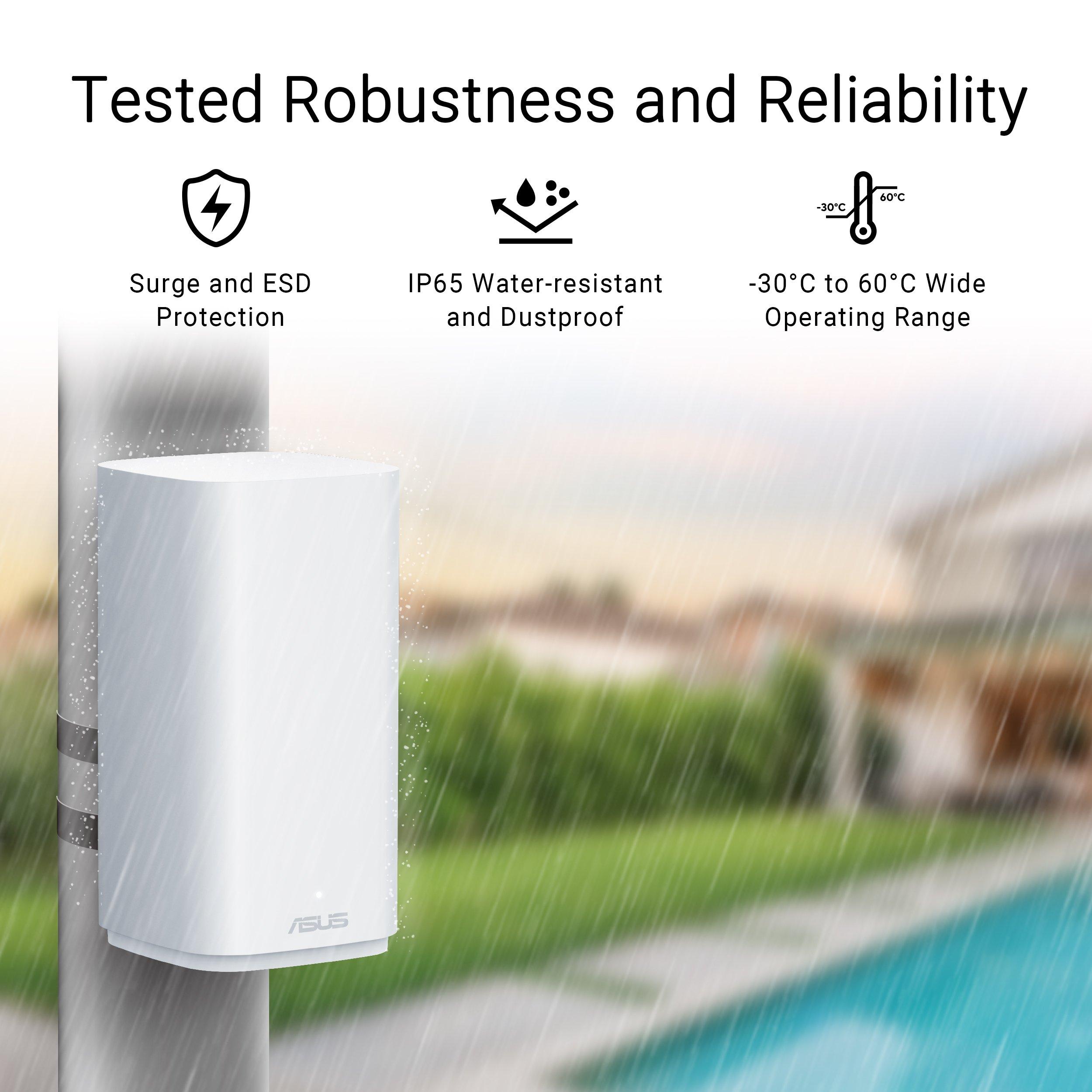 Blanc - ASUS - ASUS ZenWiFi BD4 Outdoor Dual-band WiFi 7 AiMesh Extendable Router IP65 Weather resistant - 4