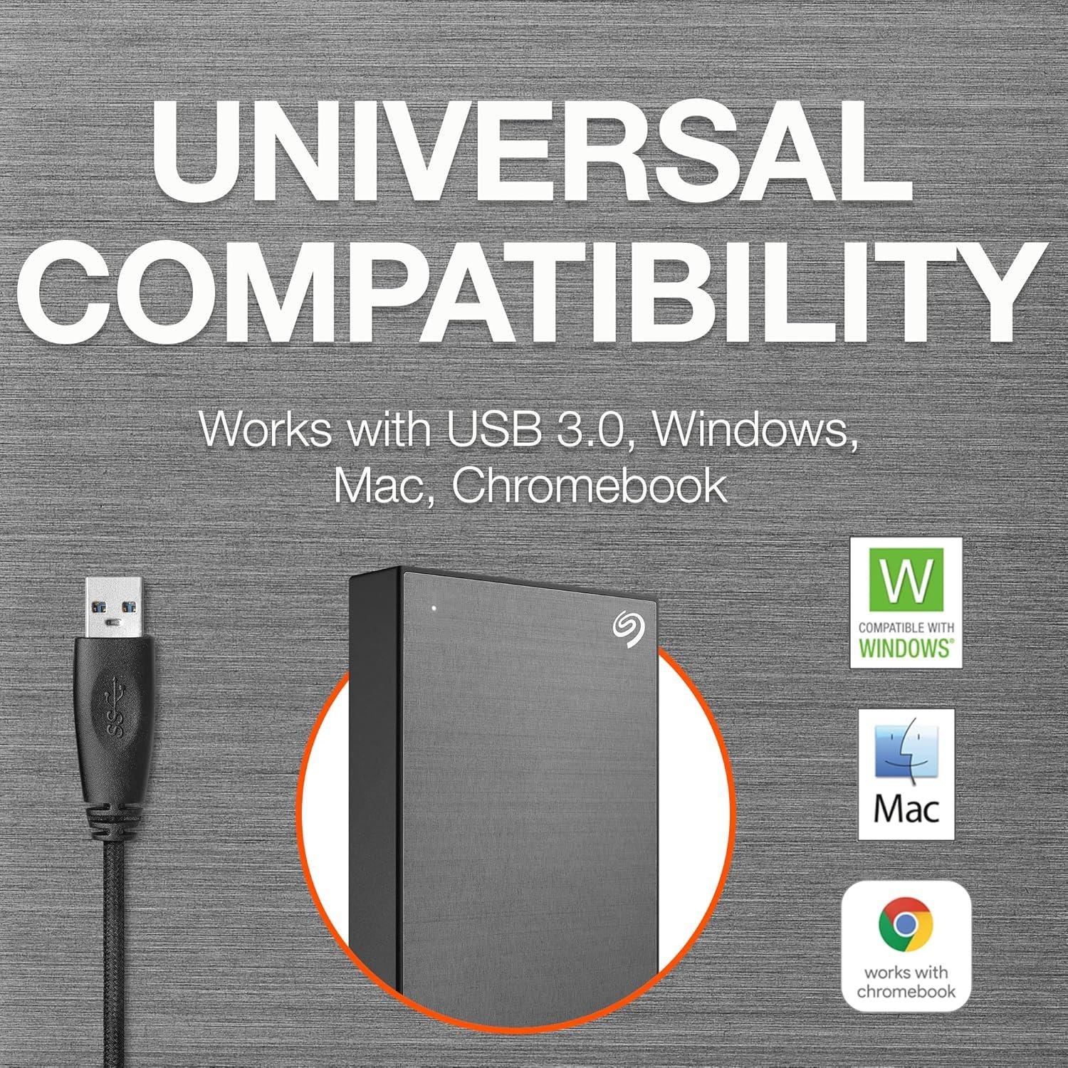 Nero - Seagate - Seagate Portable Drive 2TB External Hard Drive - 5