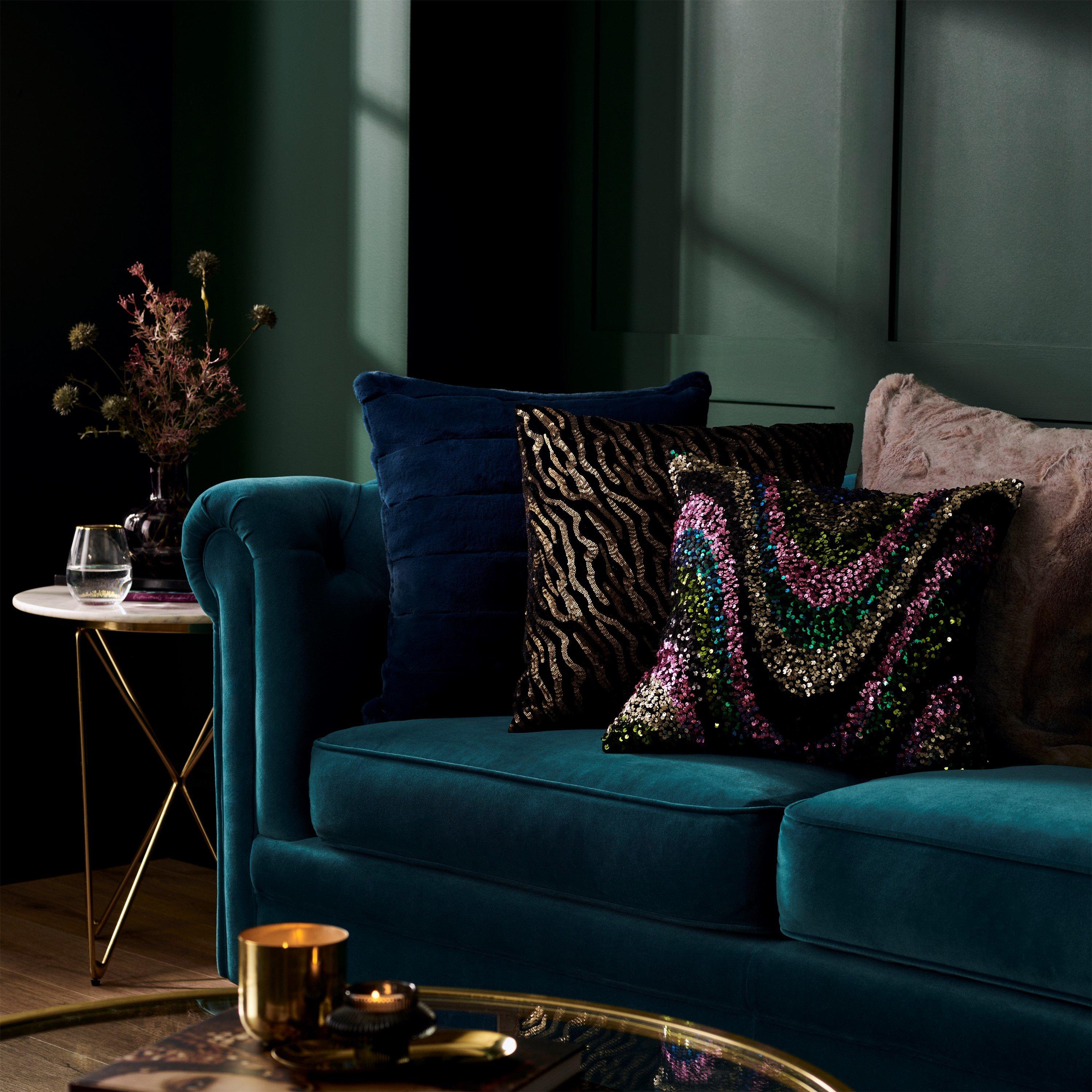 Marine - Biba - x Tess Daly Faux Fur Cushion - 3