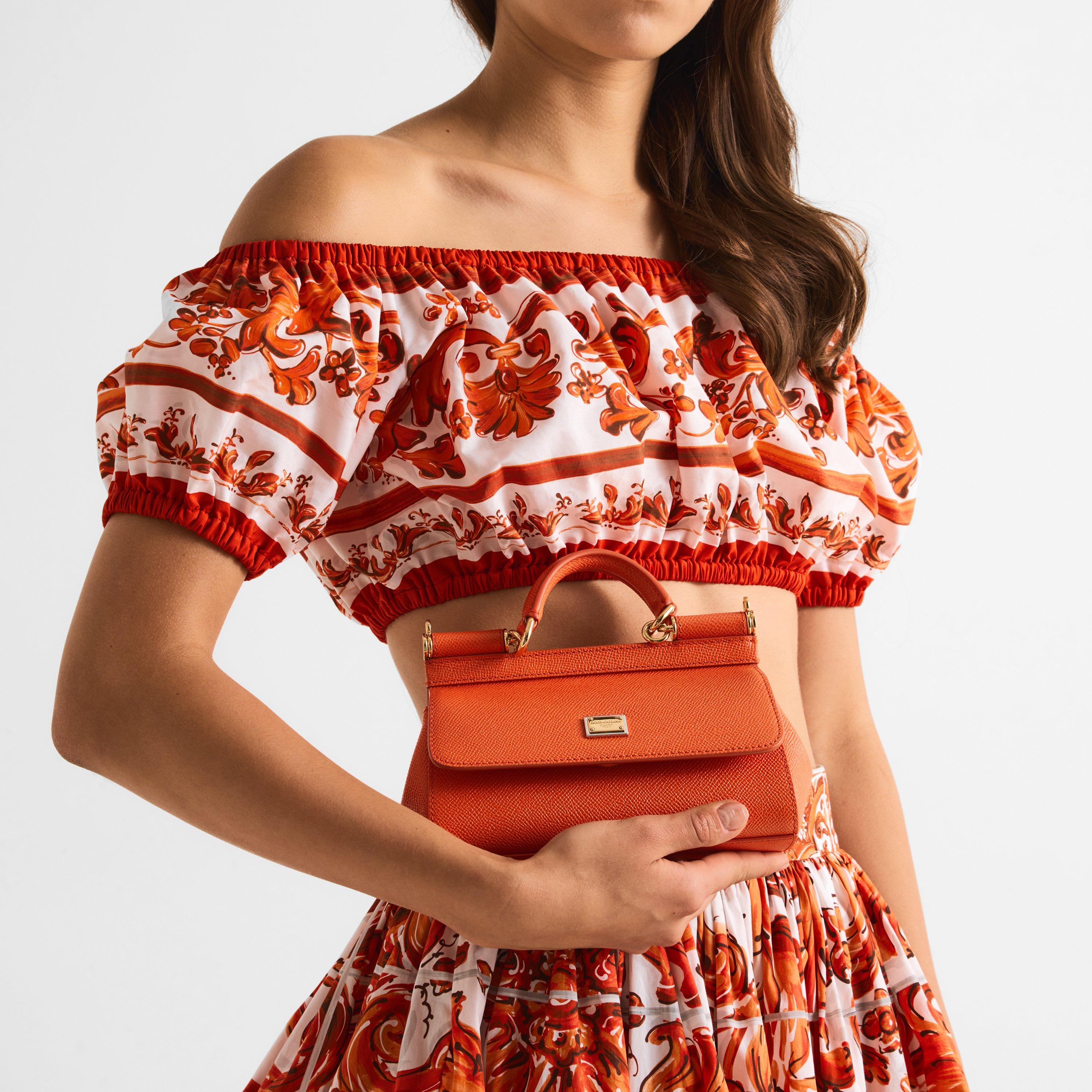 Orange - Dolce and Gabbana - Small Sicily Bag - 3
