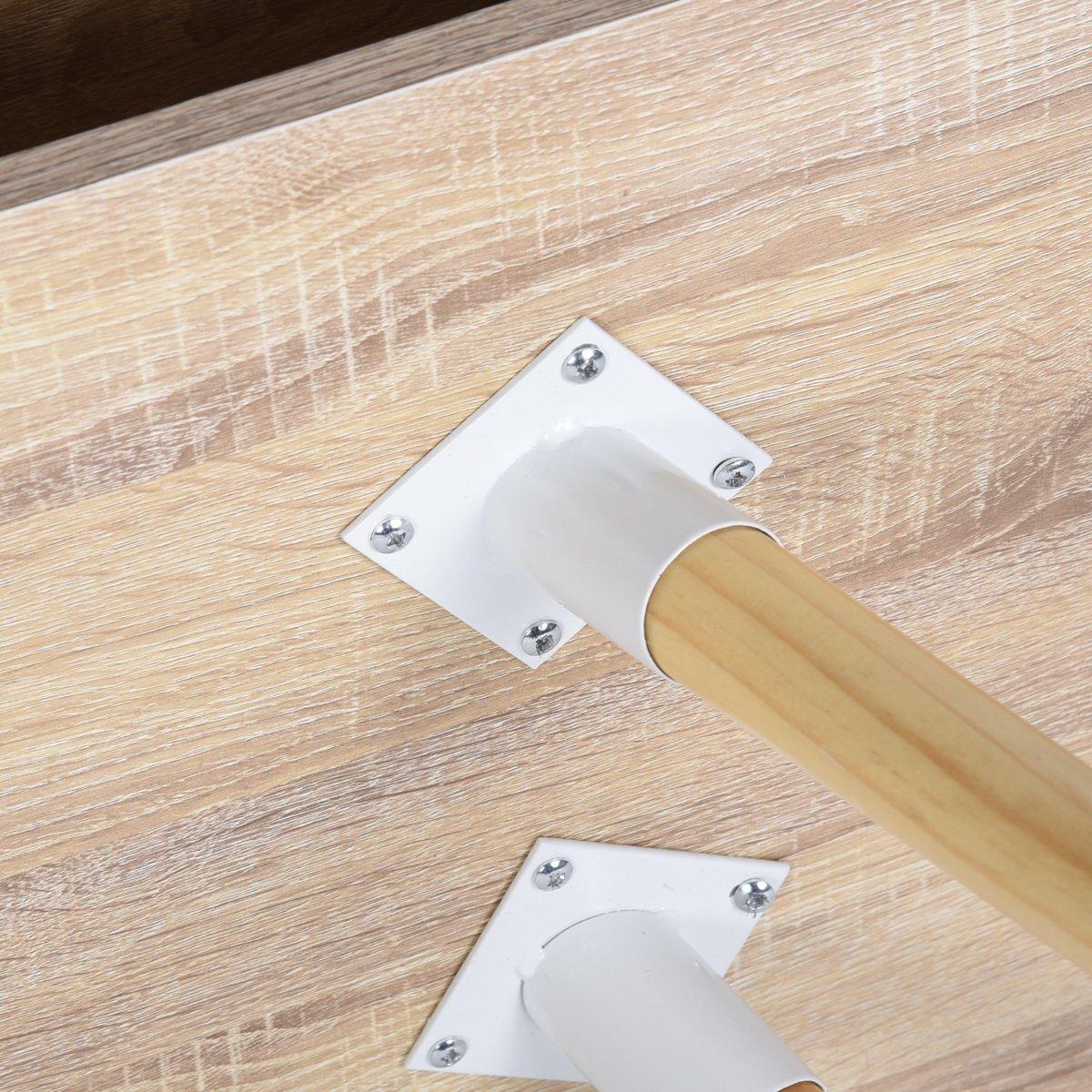 Brown - FurnitureR - ULTRON White and Wooden 90*40cm Desk with Drawer - 5