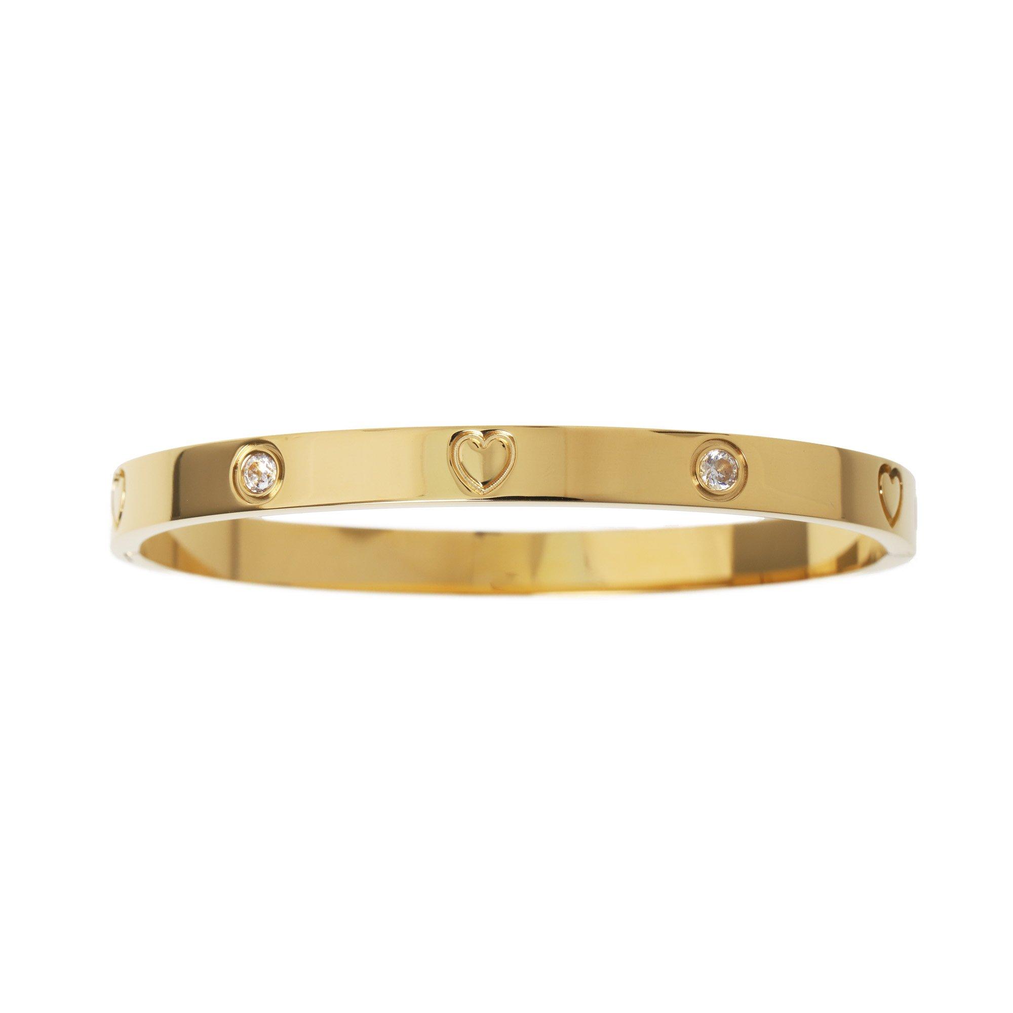 Gold - Miso - Motif Stainless Steel Bangle - 1