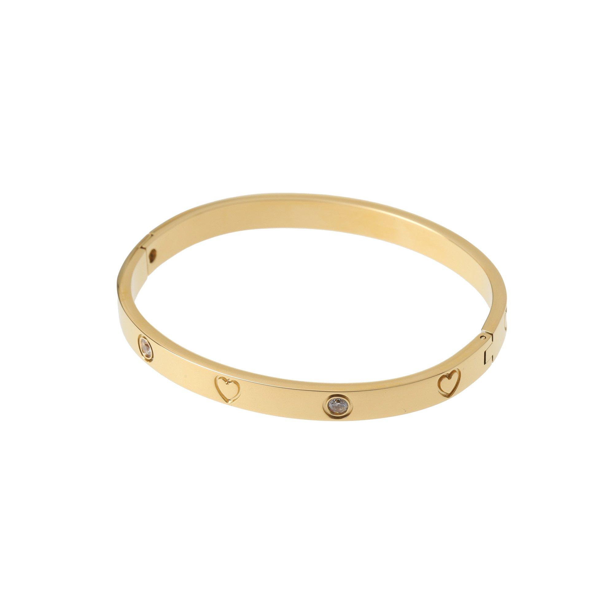 Gold - Miso - Motif Stainless Steel Bangle - 2