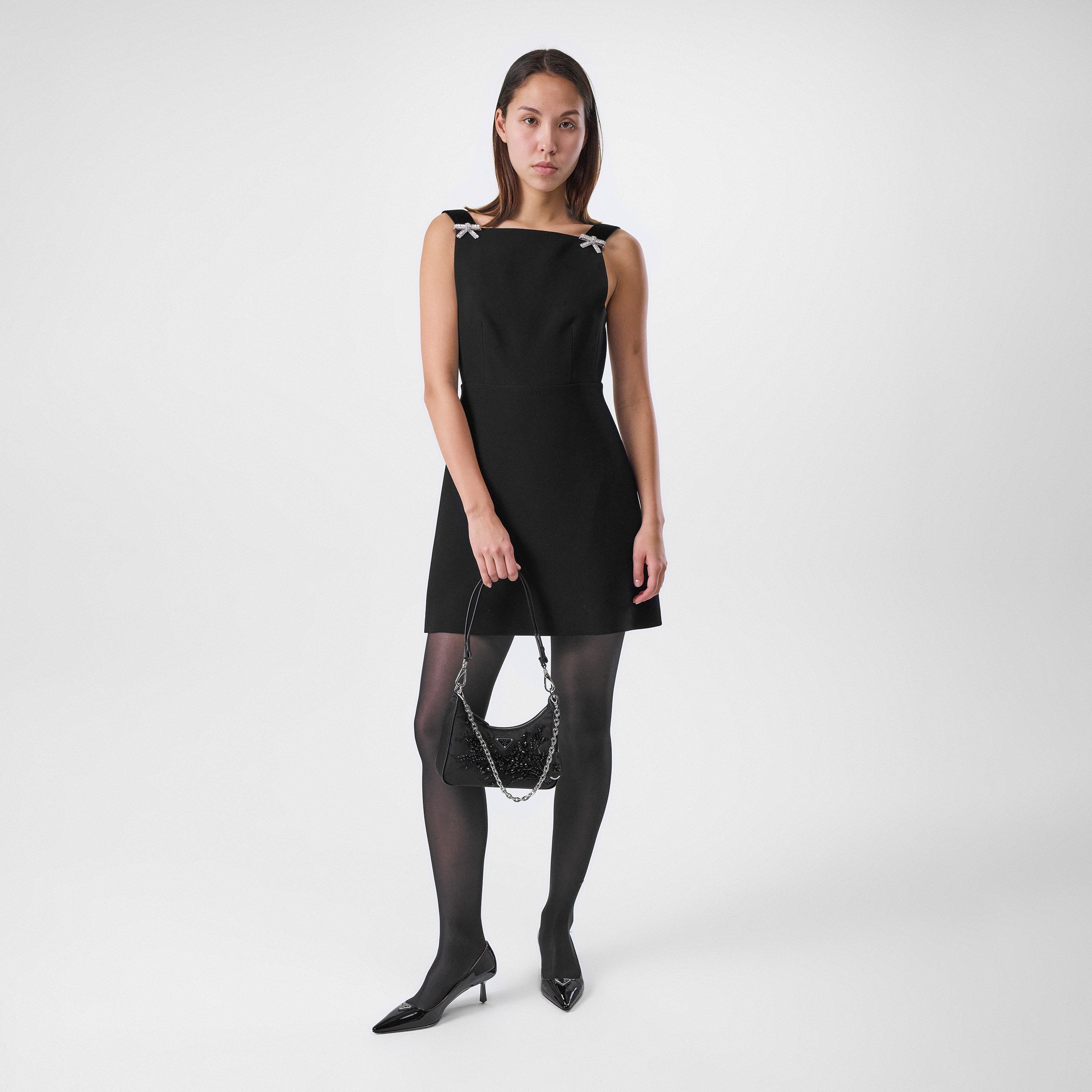 Nero - Prada - Womens Re-Edition Embellished Shoulder Bag - 5