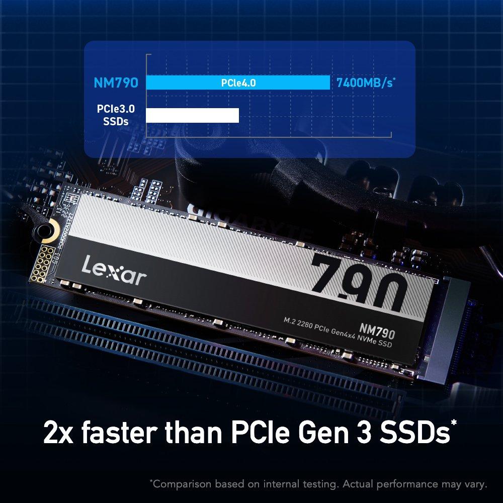 Black - Lexar - NM790 M.2 NVMe PCle SSD 2TB - 8