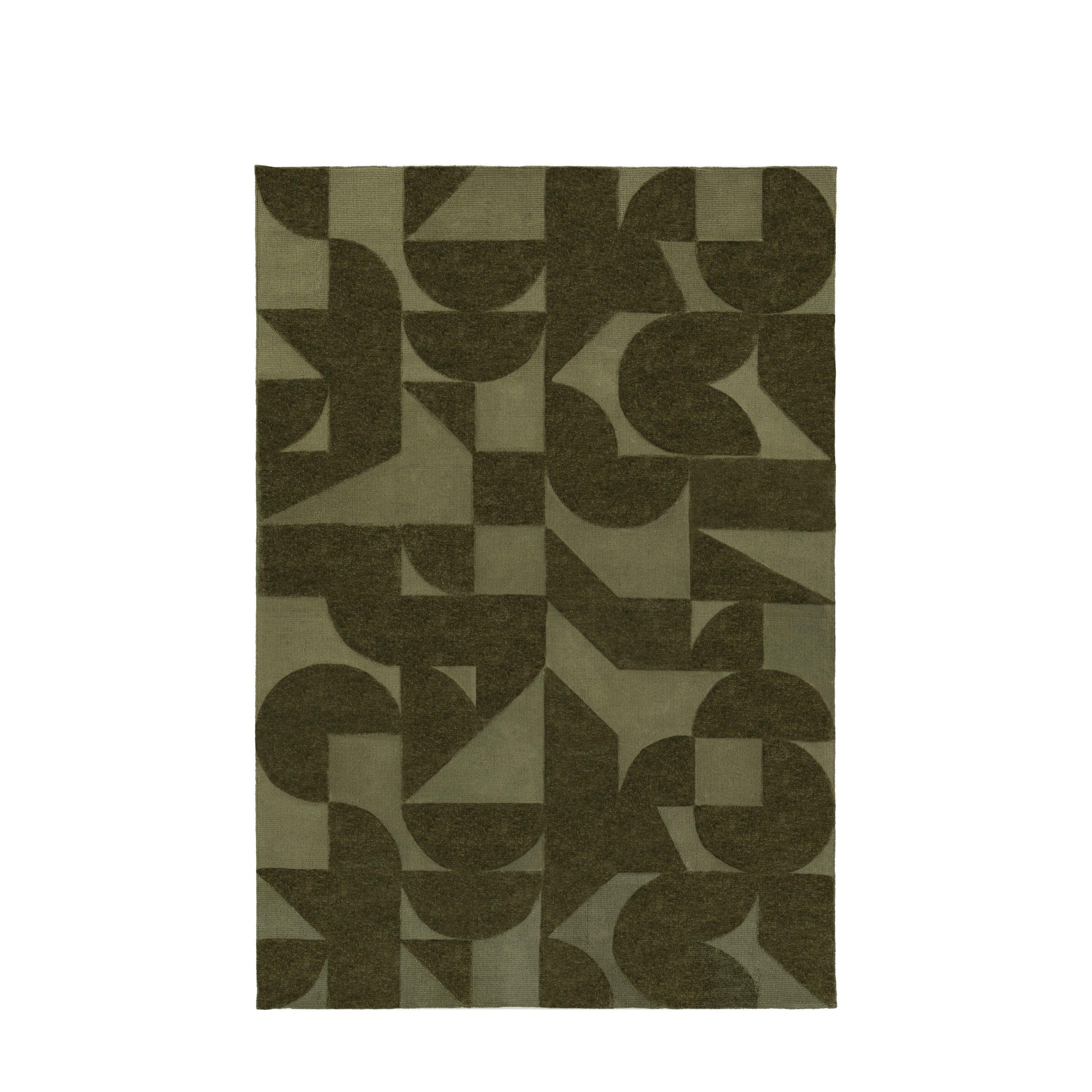 Olive - Gallery - Cortland Block Rug Olive 1200x1800mm - 2