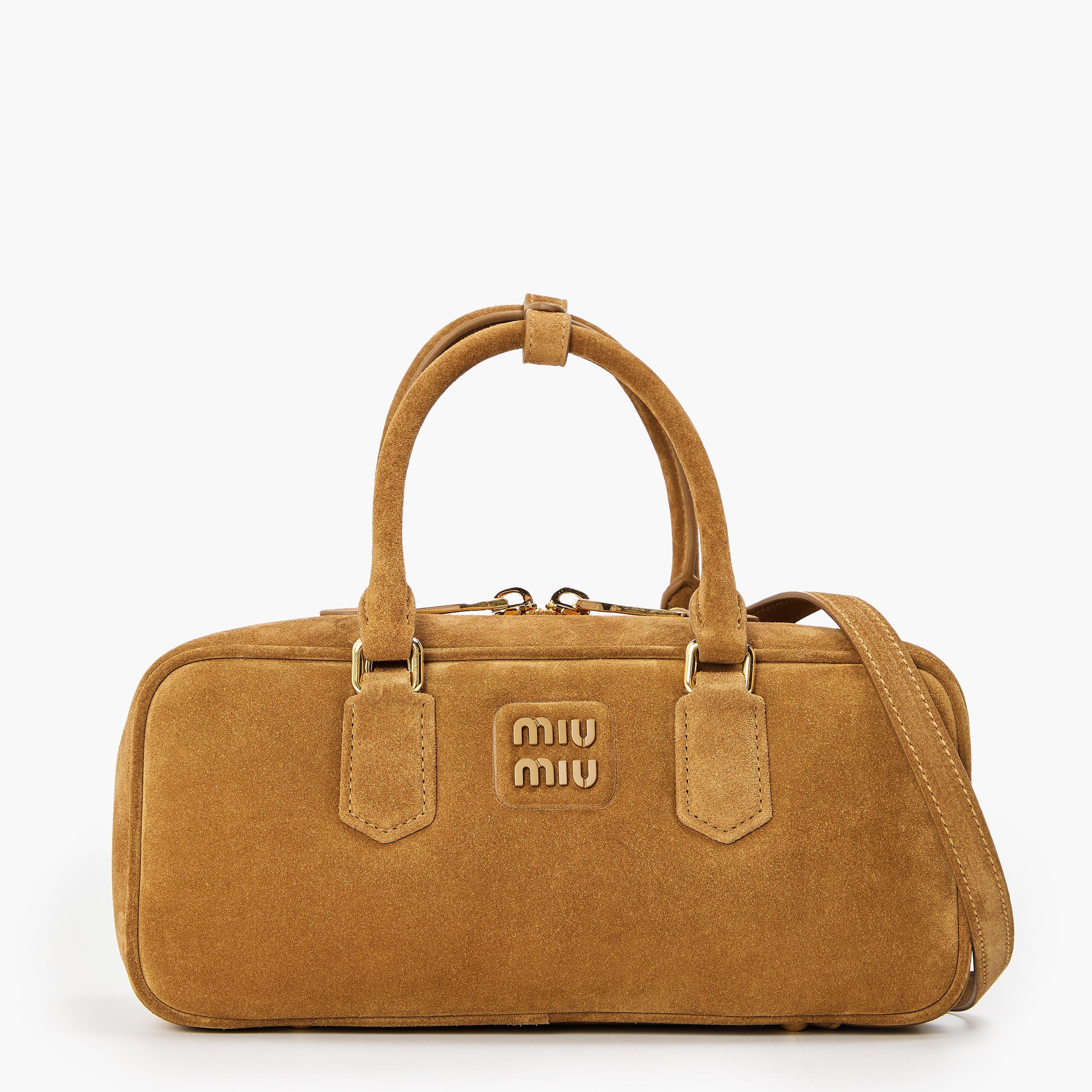 Oliva - Miu Miu - Women's Arcadie Suede Top Handle Bag - 1