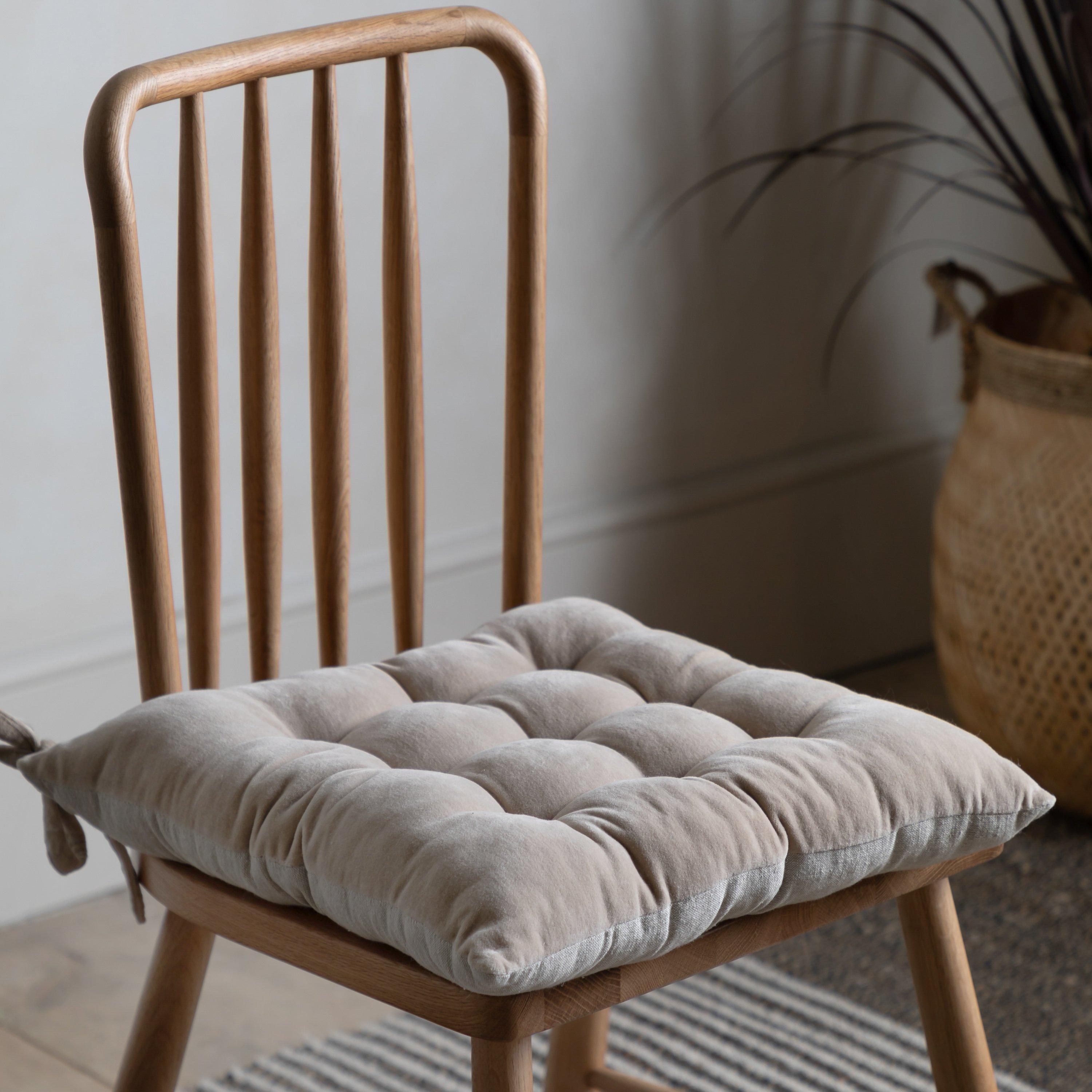 Cotton Velvet Seatpad Natural 430x430mm