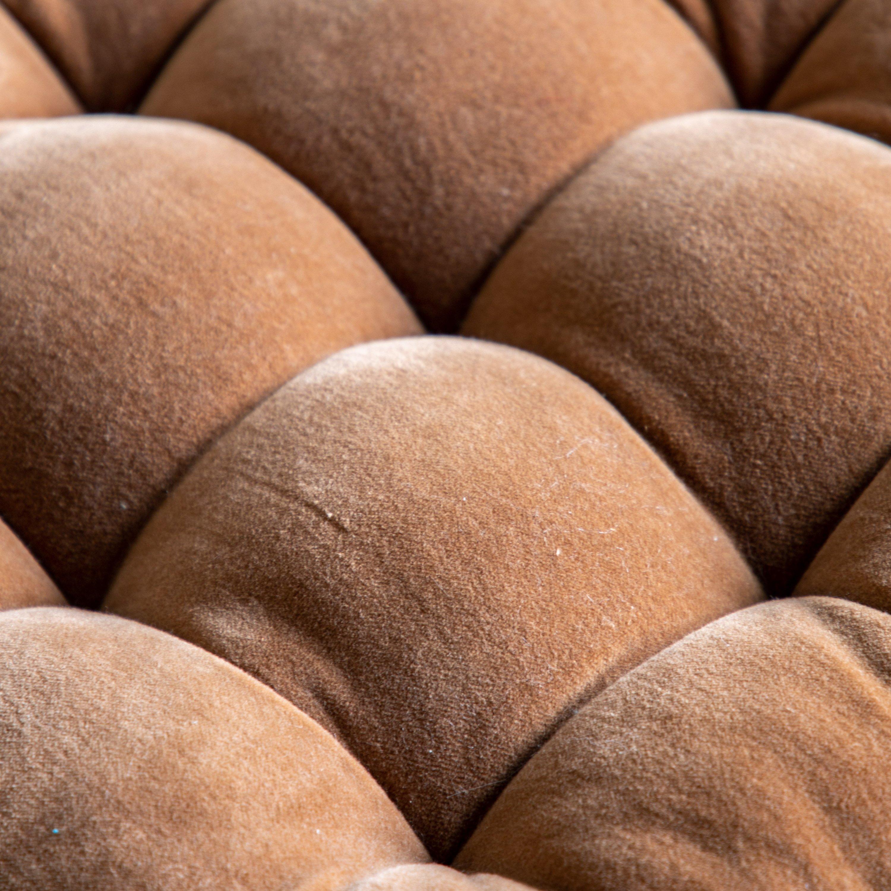 Tan - Gallery - Cotton Velvet Seatpad Natural 430x430mm - 3