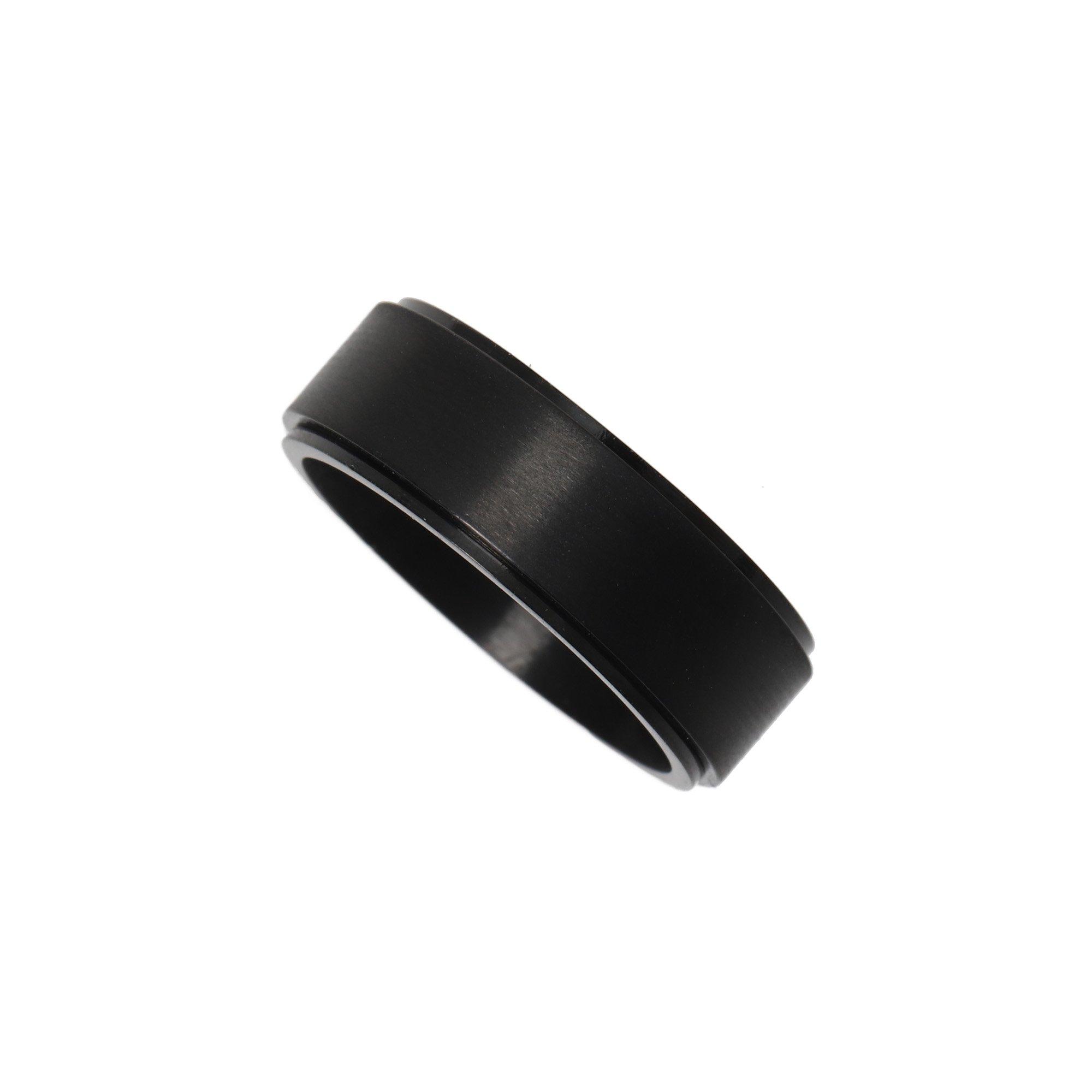 Crna - Fabric - Stainless Steel Spinner Ring - 1