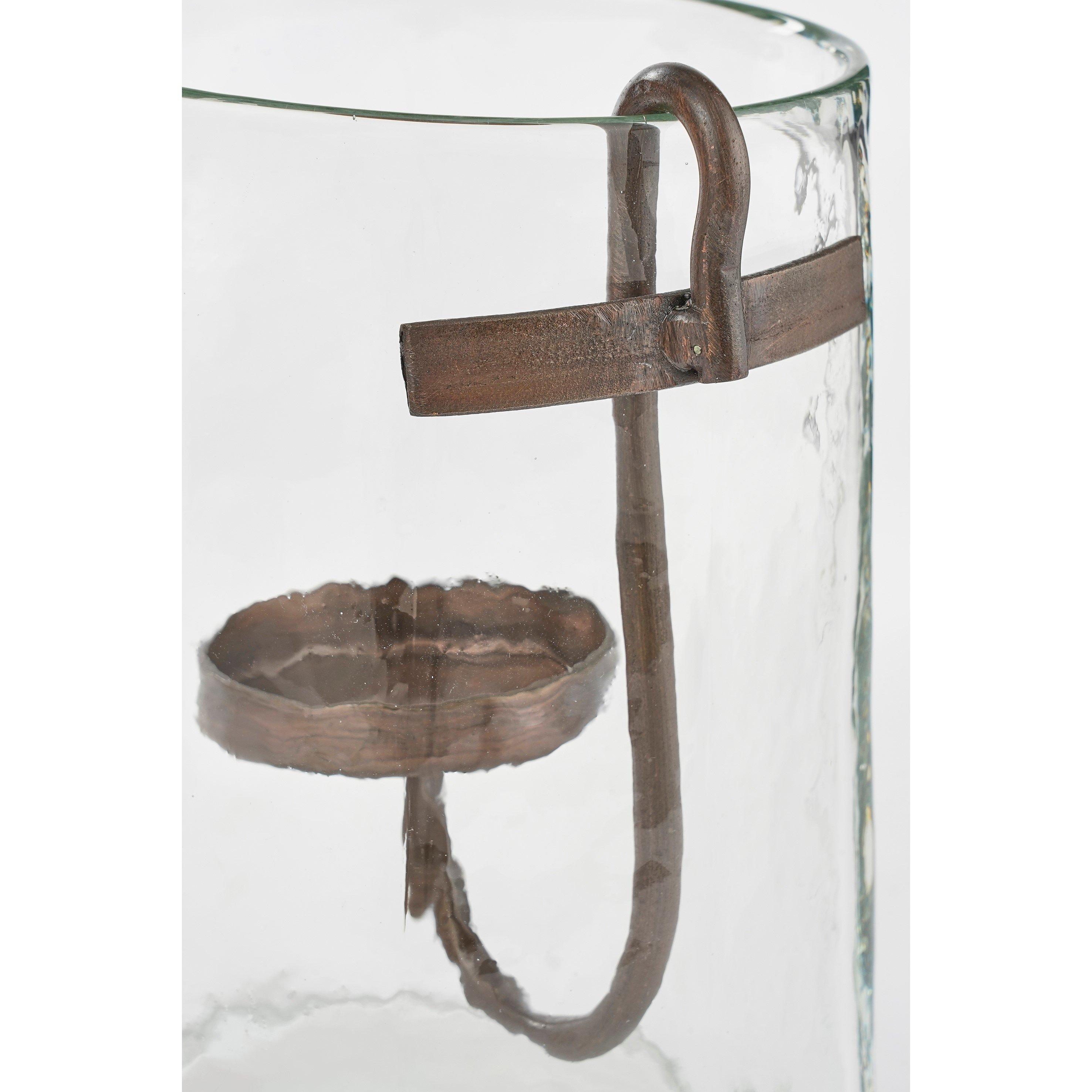 16x13cm - Mica - Cynthia hurricane light with candleholder glass - 2