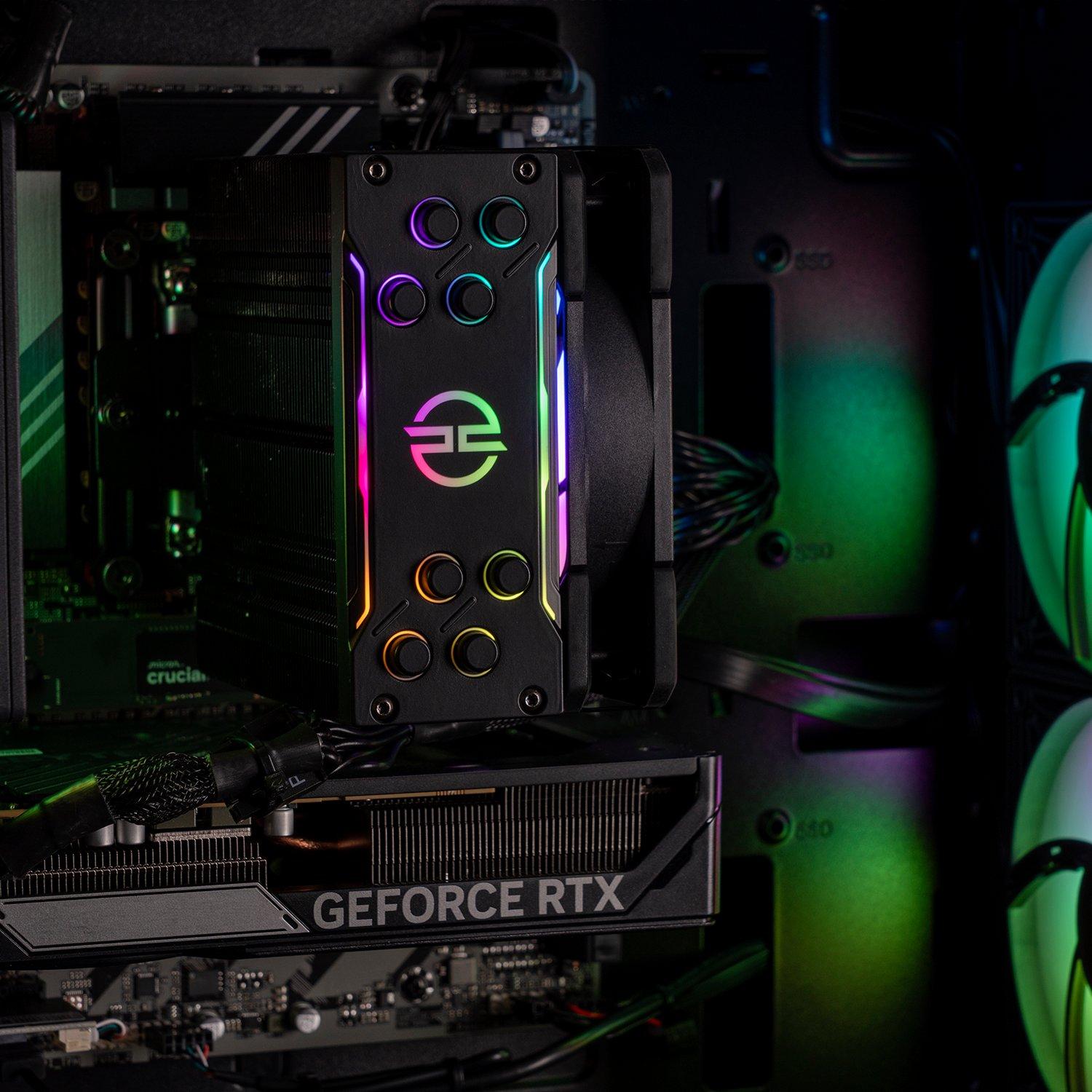 Preto - PCSpecialist - Wraith 162 Gaming PC - AMD Ryzen 5 7500F RTX 5060 16GB DDR5 1TB SSD - 1440p High FPS Gaming - 4