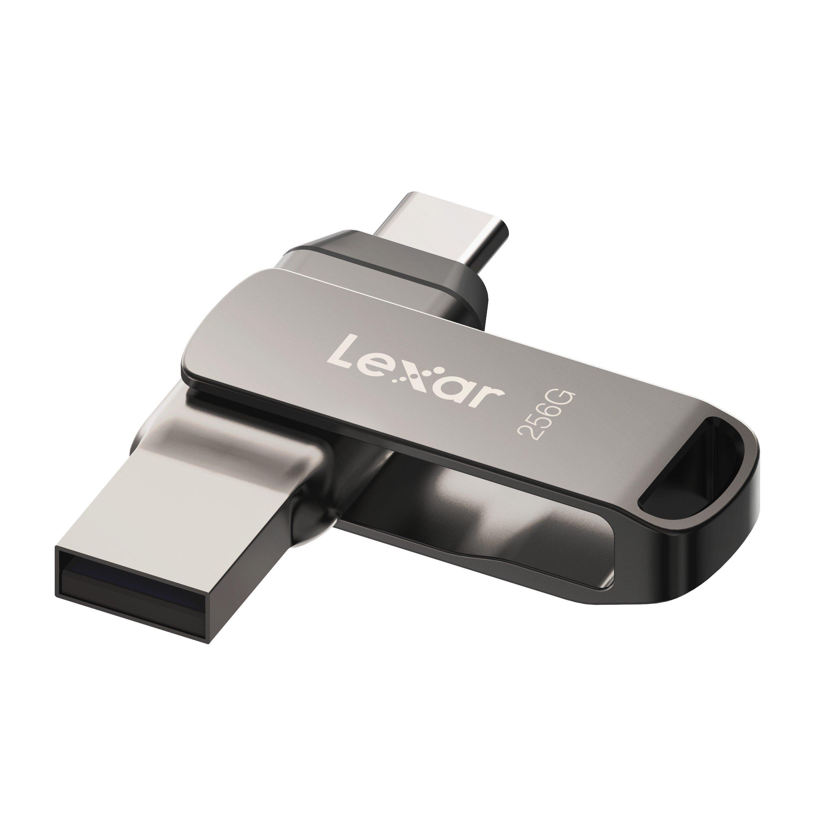 Grey - Lexar - D40E 256GB Dual Drive USB Flash drive - 3.2 Gen 1 Type-C Jump Drive - 2