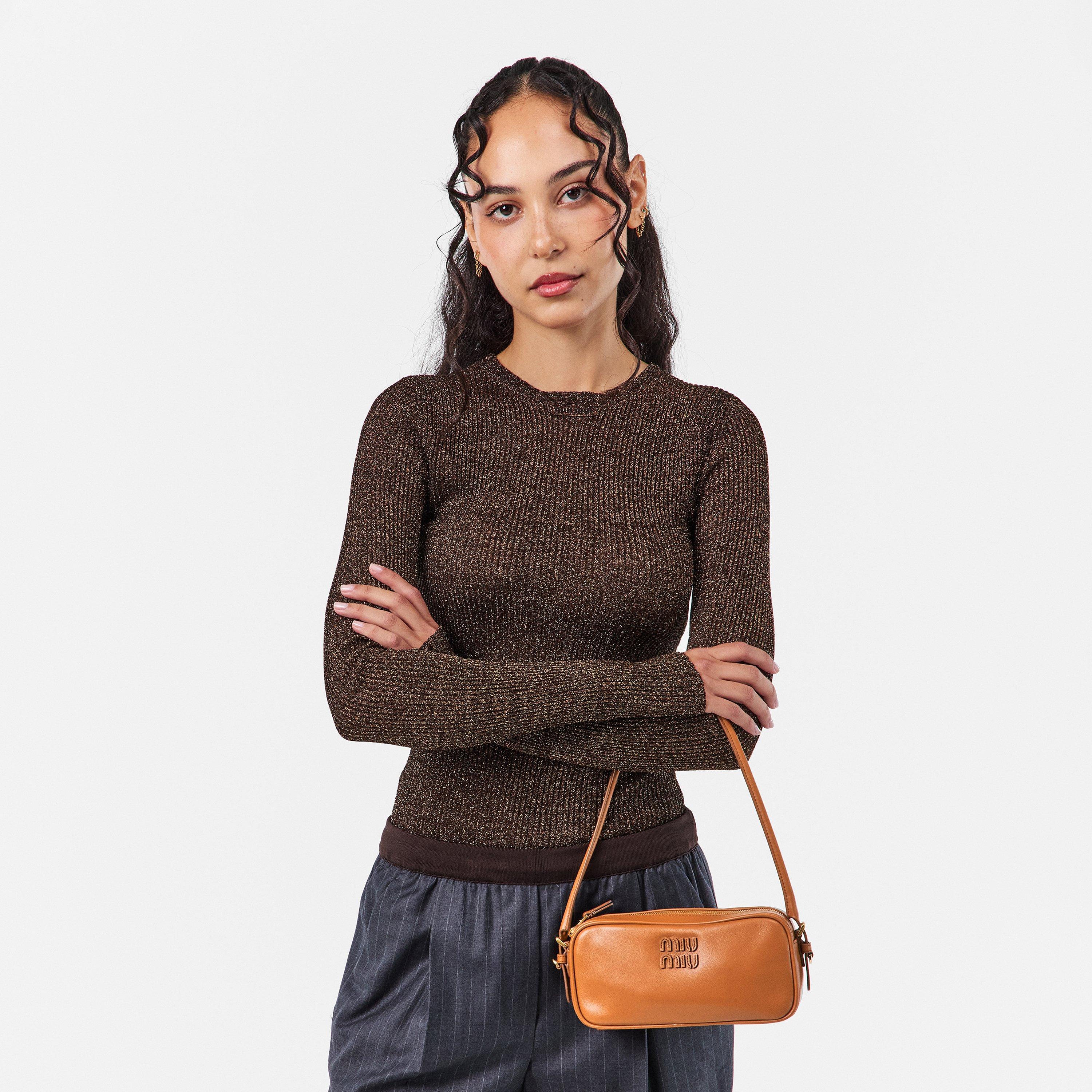 Cognac - Miu Miu - Women's Softy Pouch Mini Bags - 3