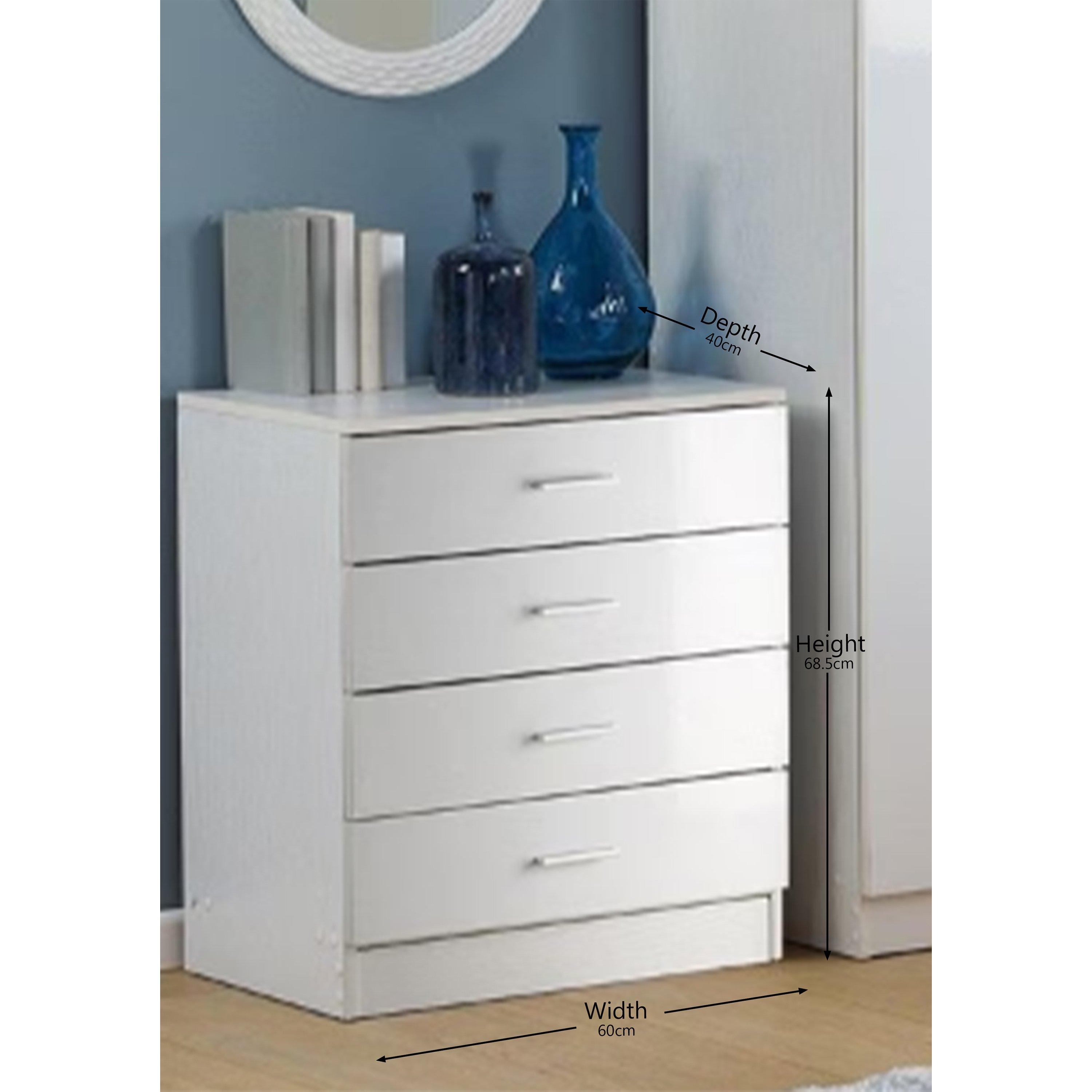 White - Homelife - Carleton 3 Piece Gloss Bedroom Set - 3