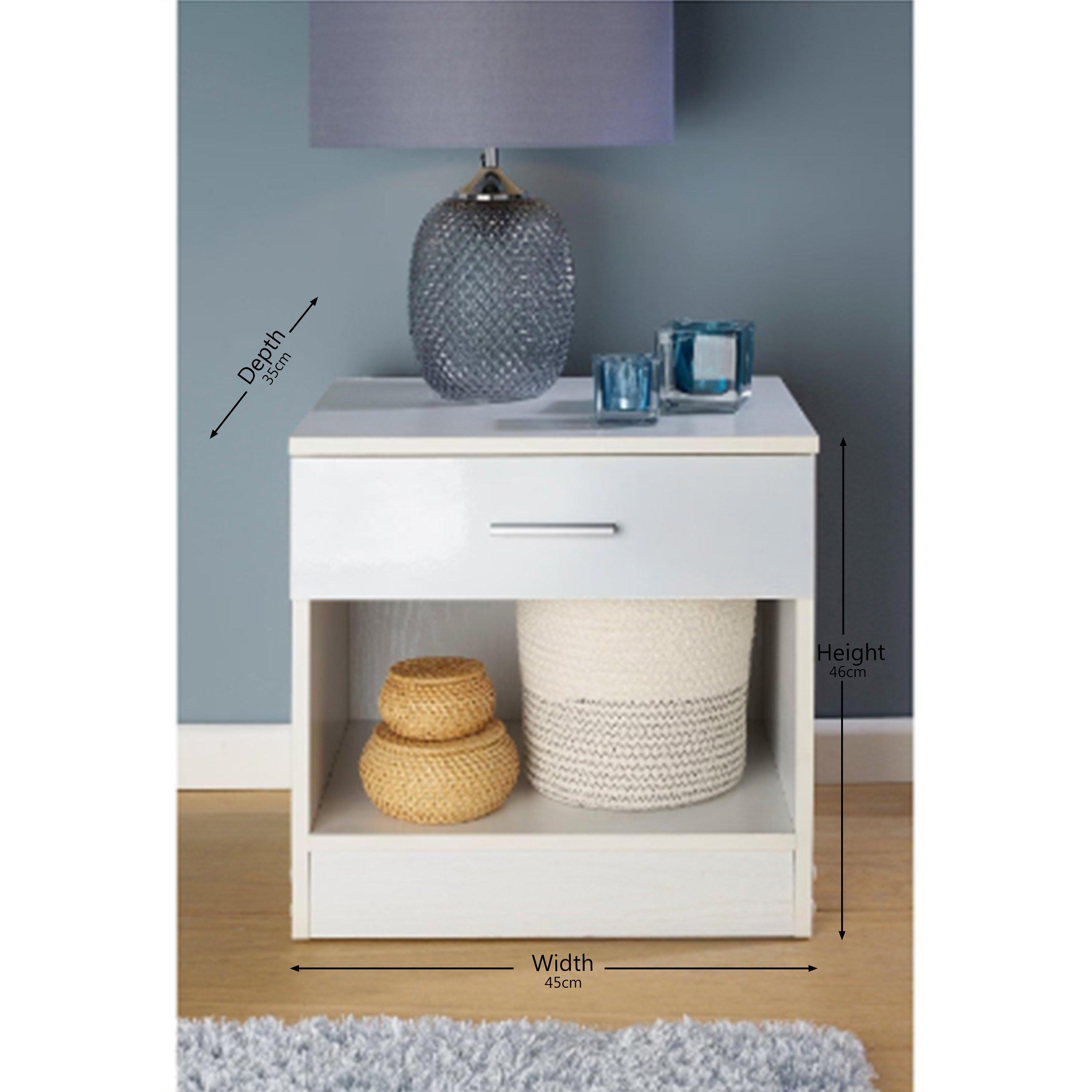 White - Homelife - Carleton 3 Piece Gloss Bedroom Set - 4