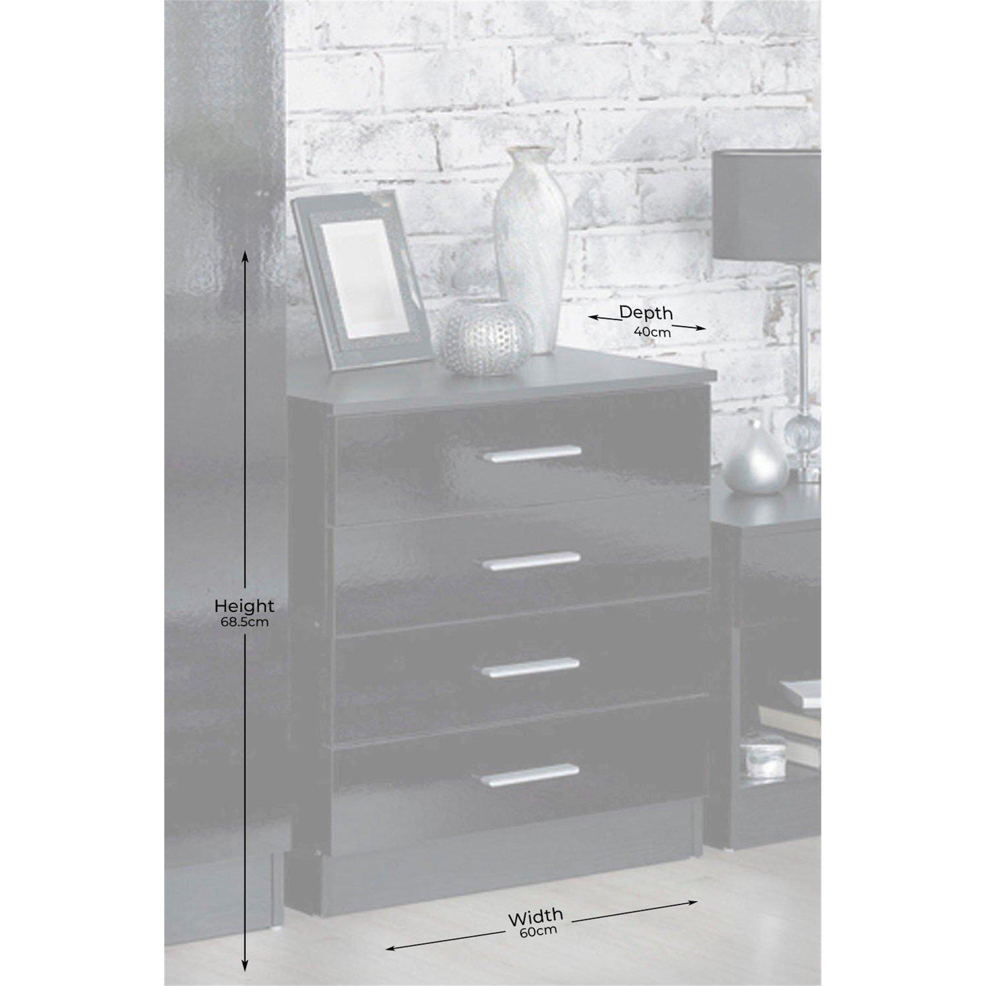 Black - Homelife - Carleton 3 Piece Gloss Bedroom Set - 3