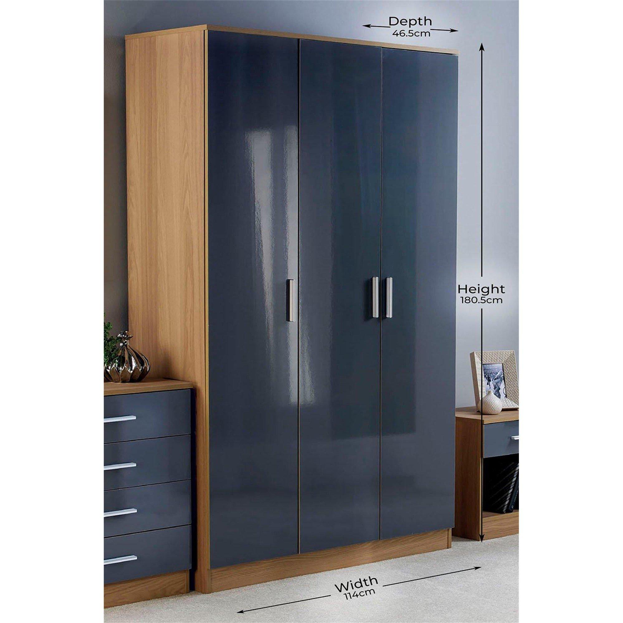 Grijs - Homelife - Carleton 4 Piece Gloss Bedroom Set - 2