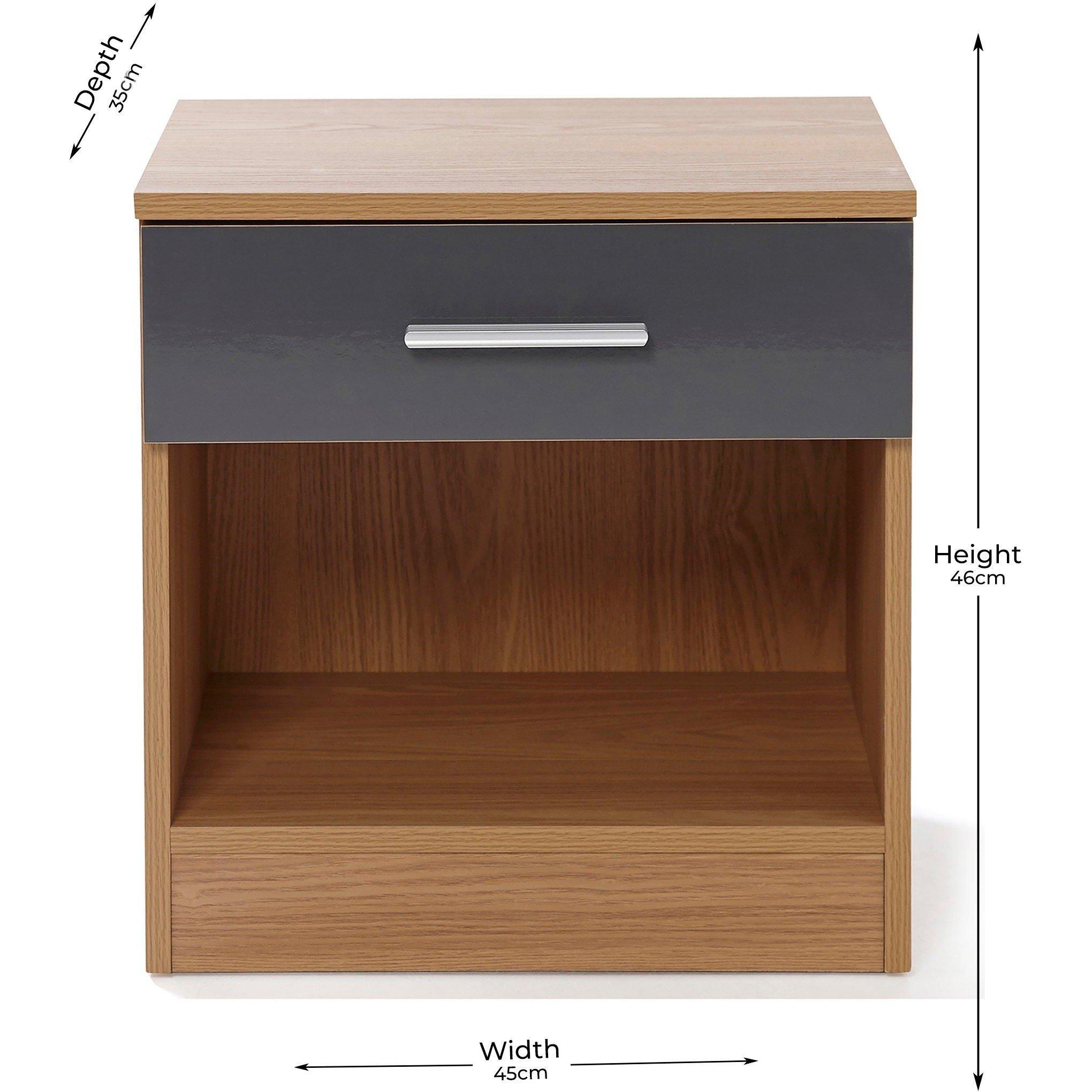 Grijs - Homelife - Carleton 4 Piece Gloss Bedroom Set - 4